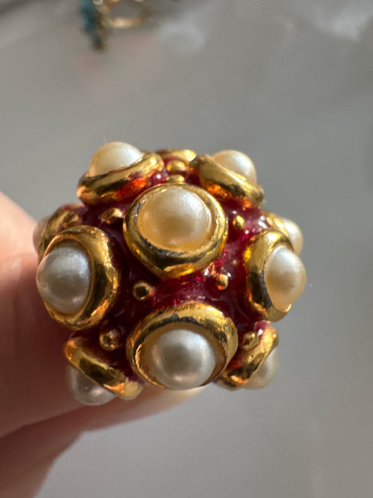 Stunning cocktail ring from the
VAVRA New York collection!
Made from vintage clip on earrings from the 1950s through the 1980s