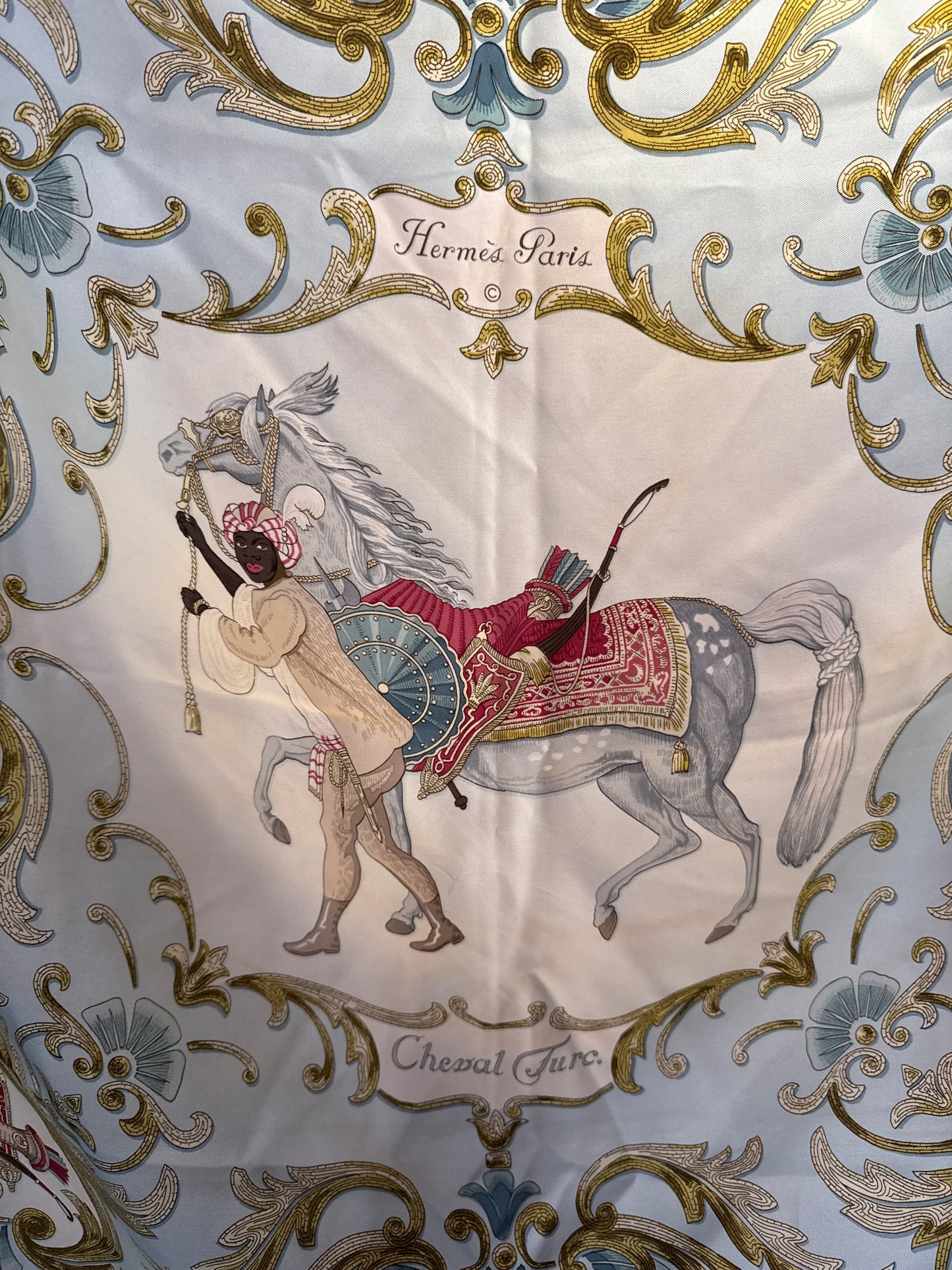 Vintage Hermes silk scarf. Paris live