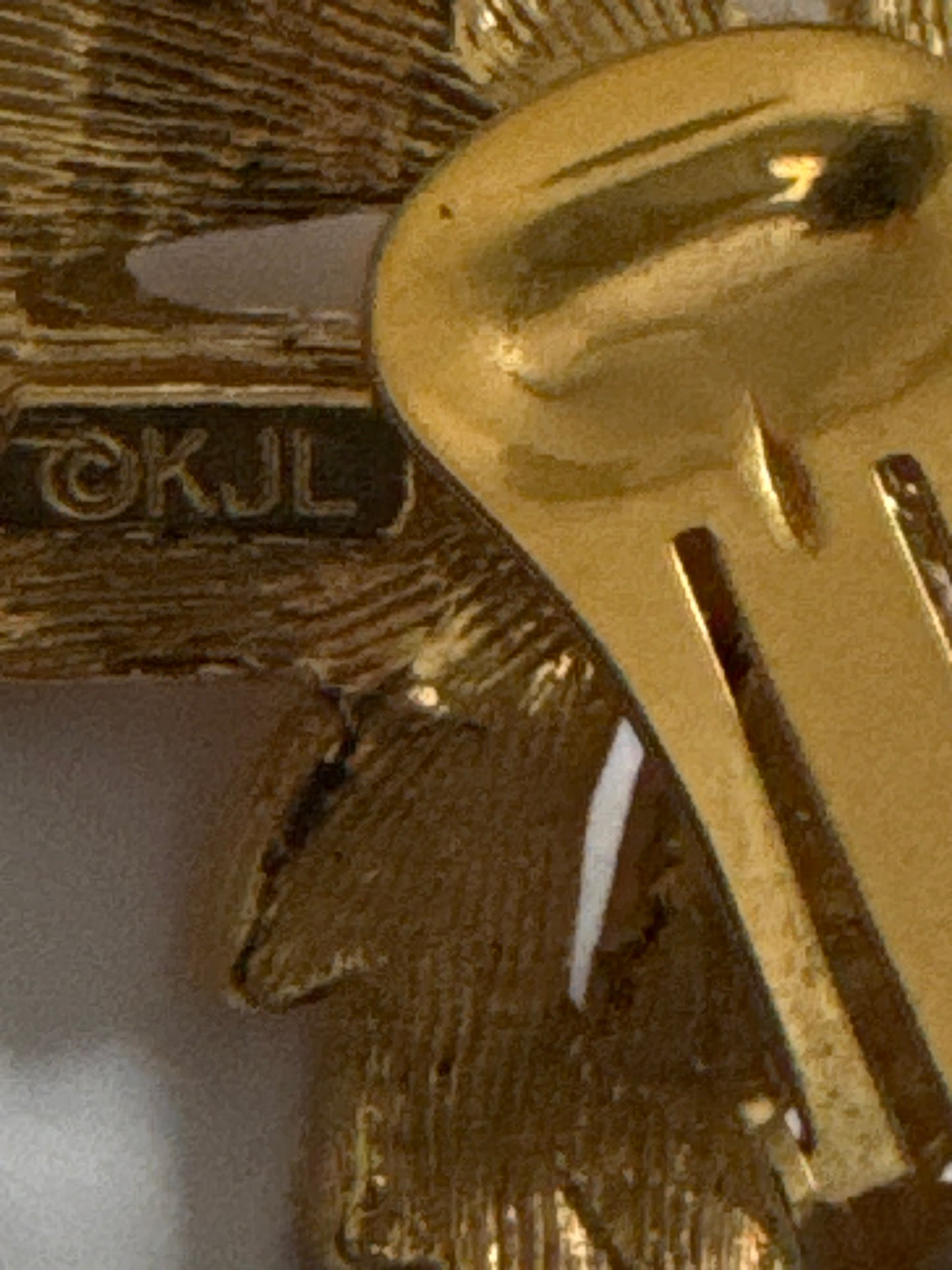 KJL signed 1960s rhinestone, and pearl earrings