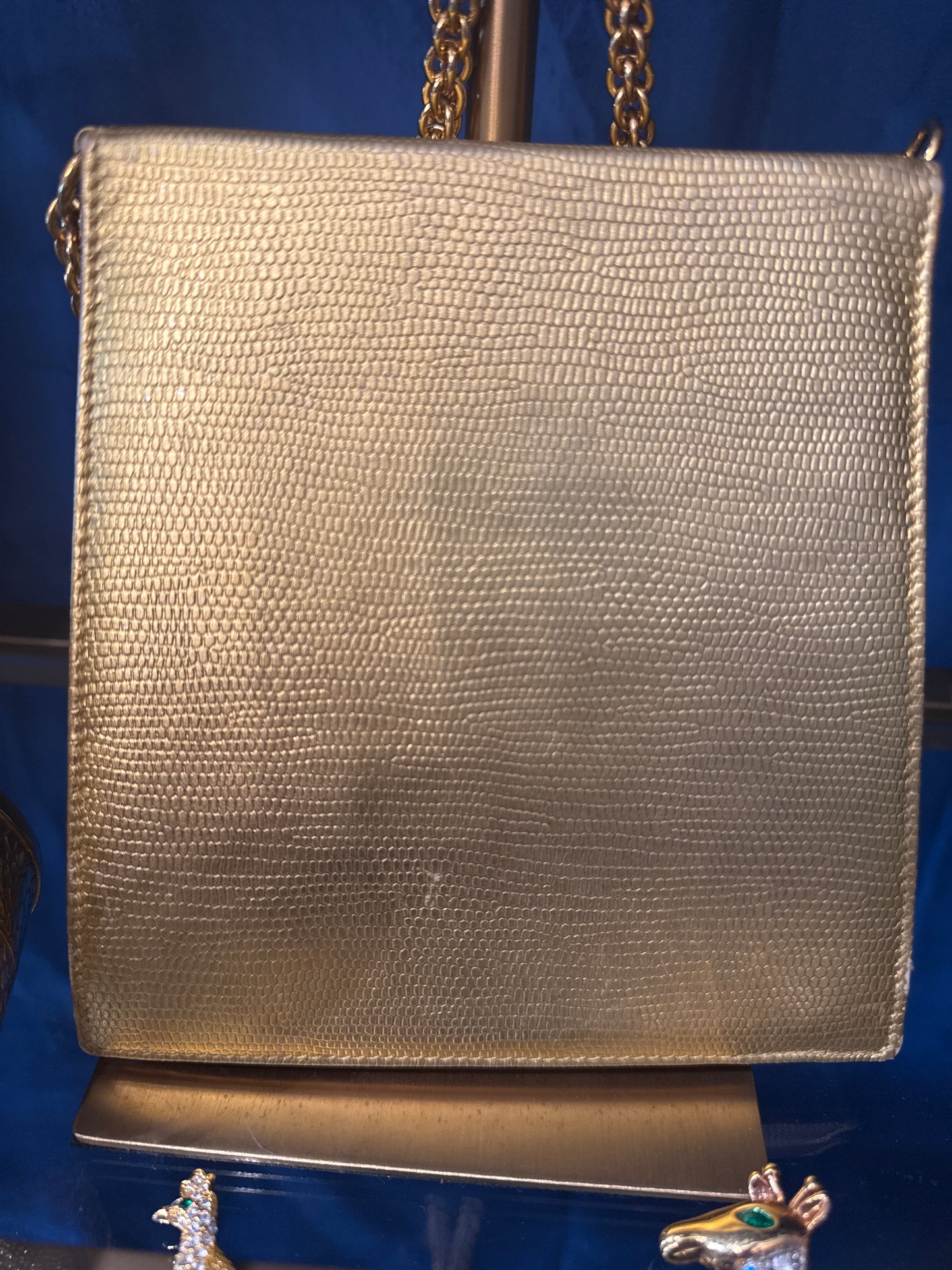 Fabulous vintage 1980s signed Paloma Picasso gold leather shoulder bag