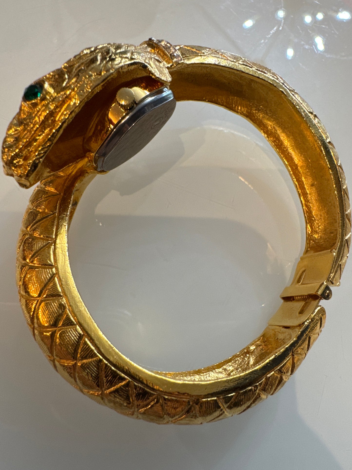 Kenneth Jay Lane snake clamper watch bracelet. NYC