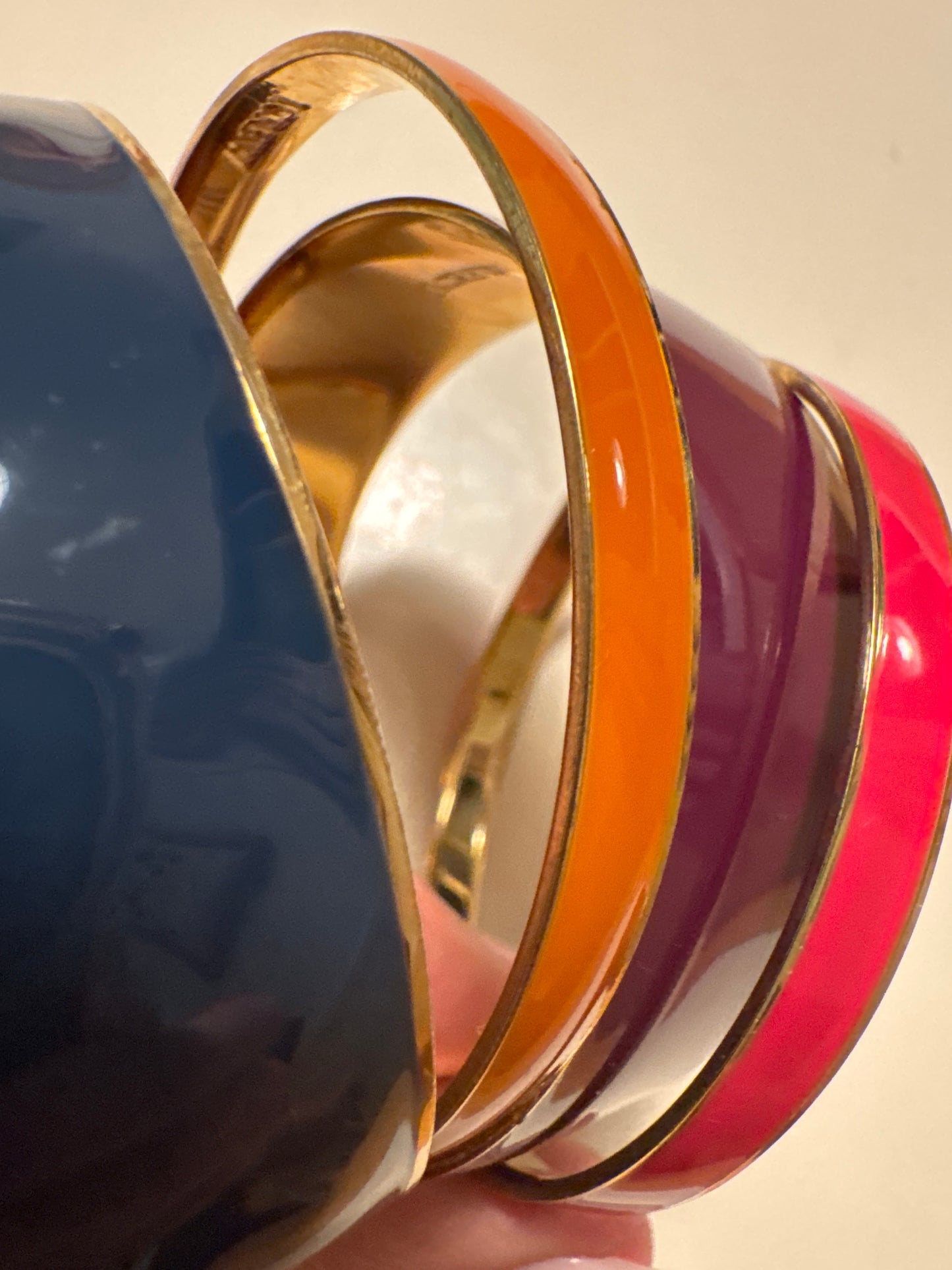 1990s bundle of four J.Crew vintage enamel bracelets