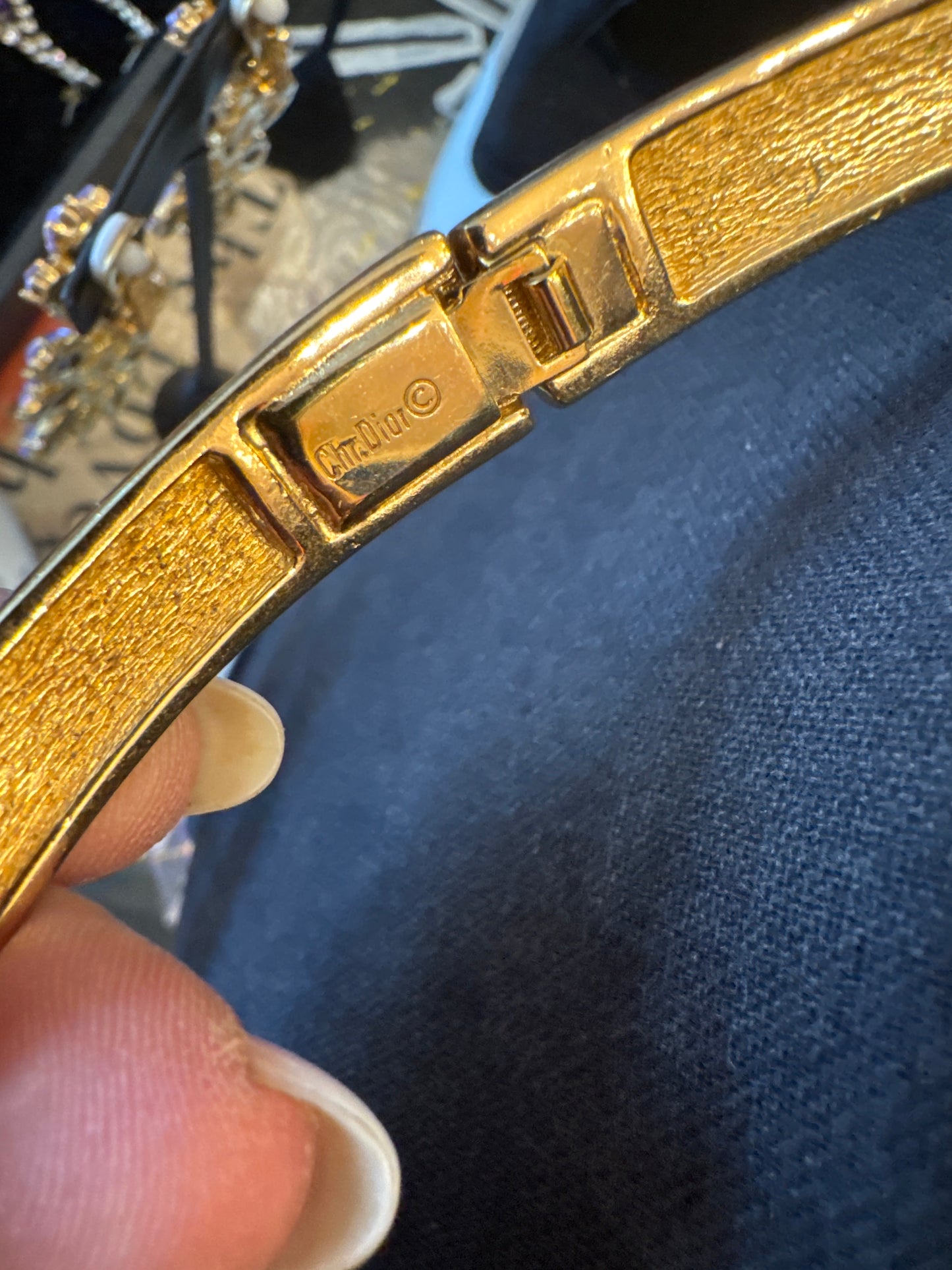 stunning 1960s rhinestone Christian Dior couture necklace with double signature