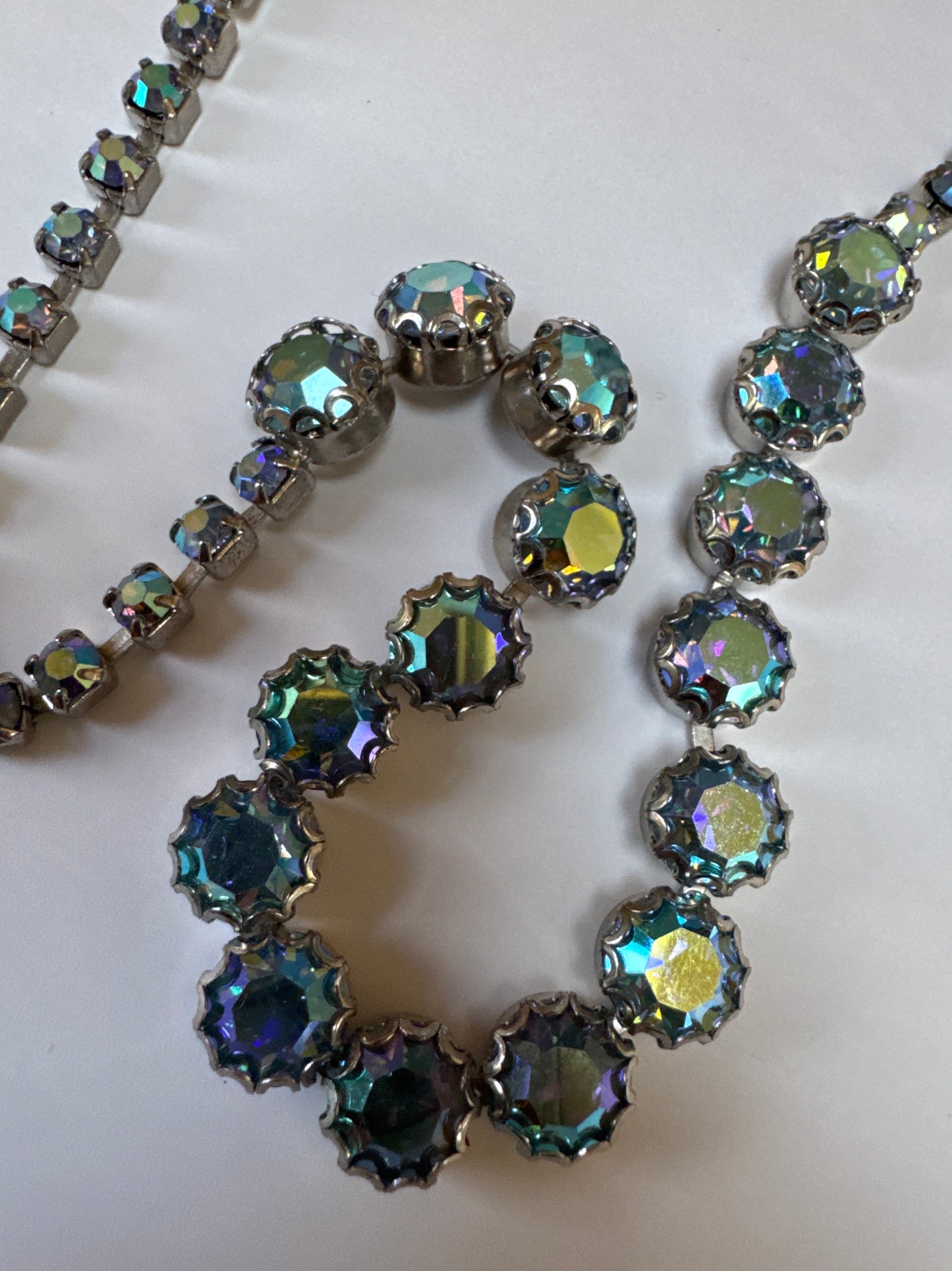1950s beautiful signed Weiss Aurora borealis necklace