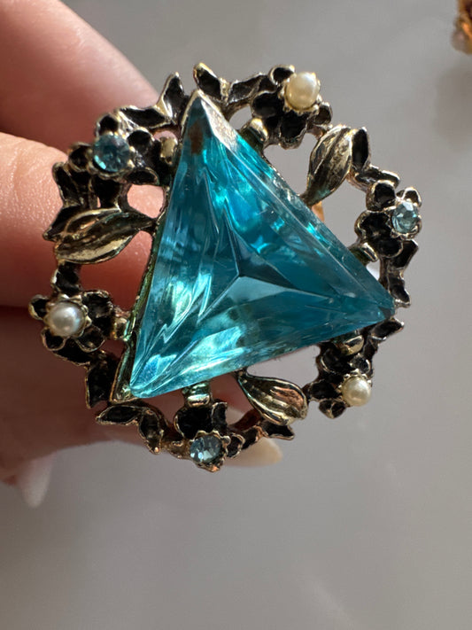 Stunning cocktail ring from the
VAVRA New York collection!
Made from vintage clip on earrings from the 1950s through the 1980s