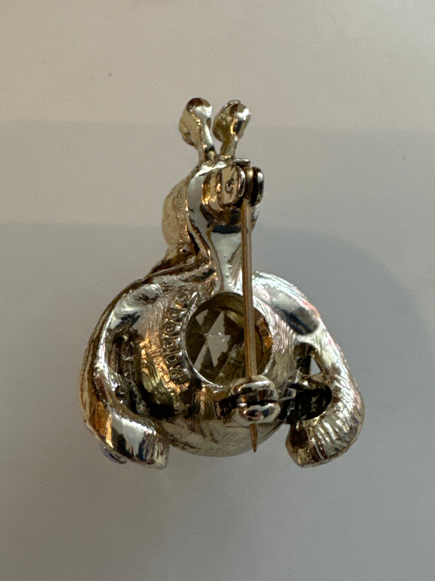 1950s signed DODDS bee brooch with pearls and rhinestones