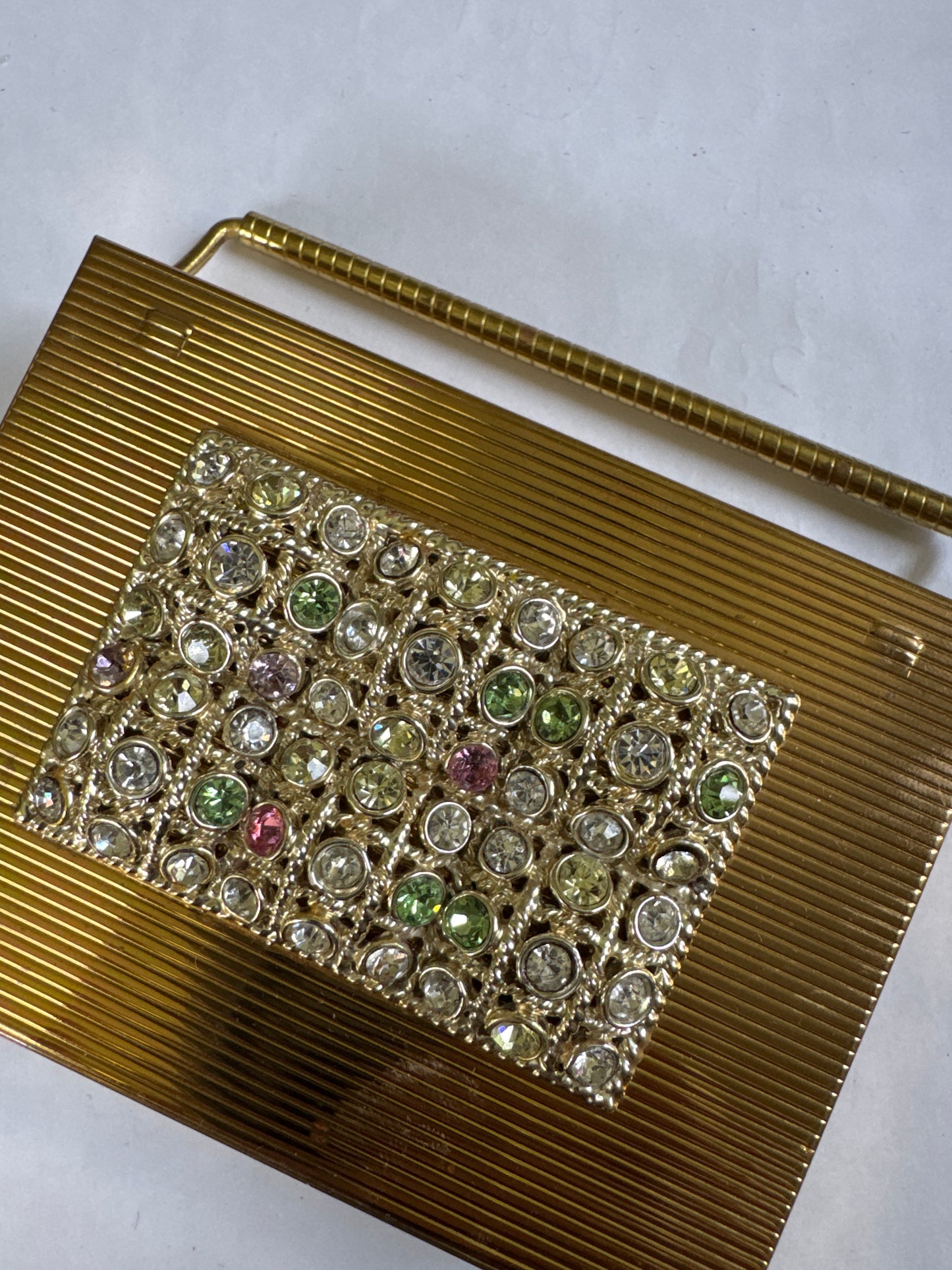 Vintage Volupte Carryall Minaudiere Pastel Rhinestones