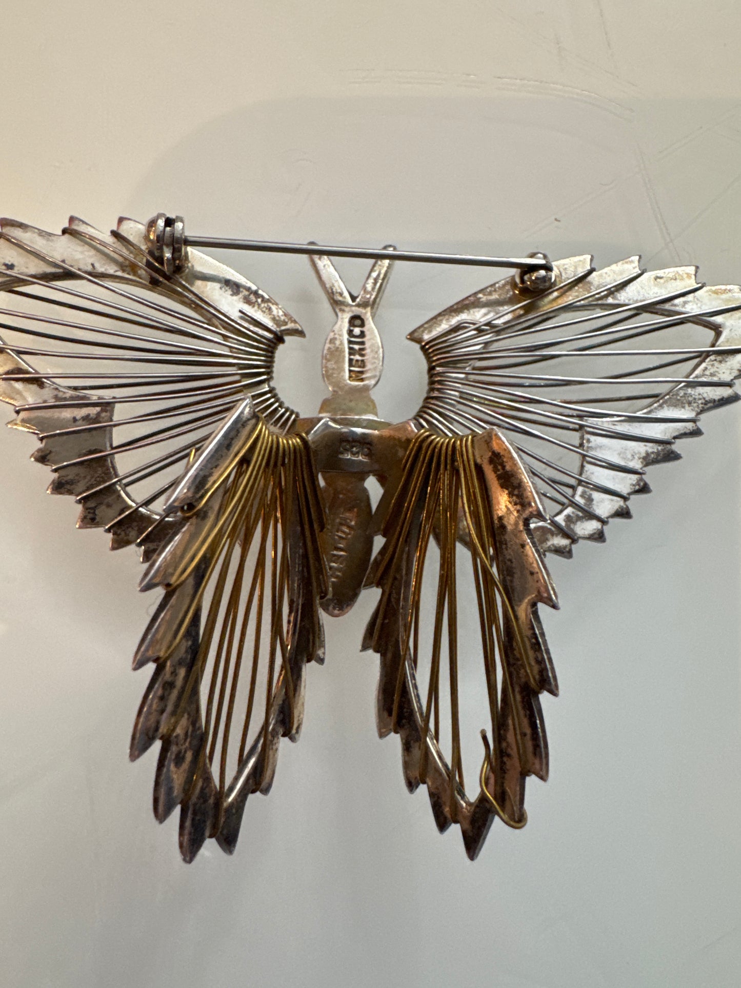 Beautiful Sterling butterfly brooch marked MEXICO