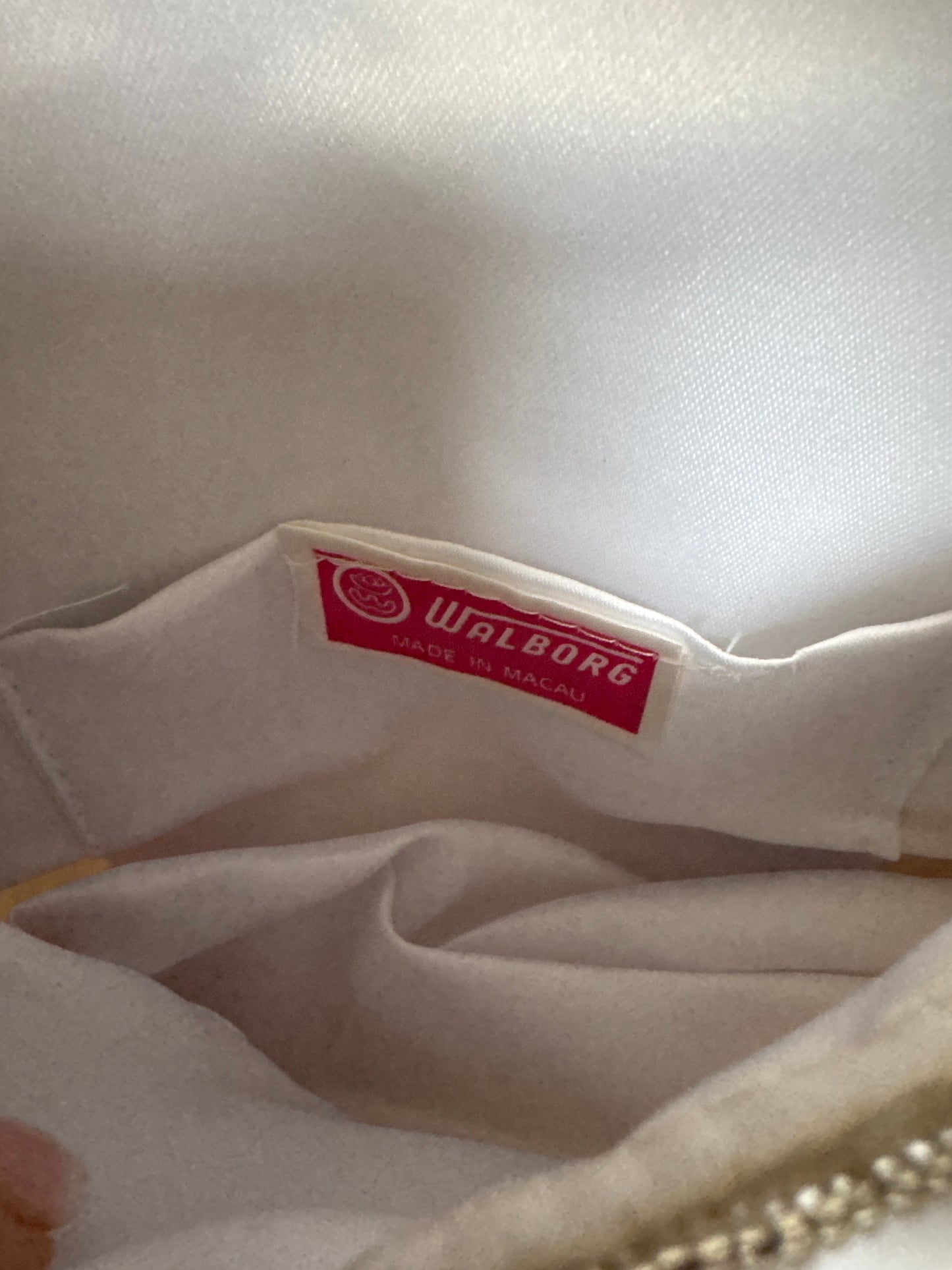 Beautiful 1940s silver beaded bag by WALBORG can be worn as a clutch or shoulder bag