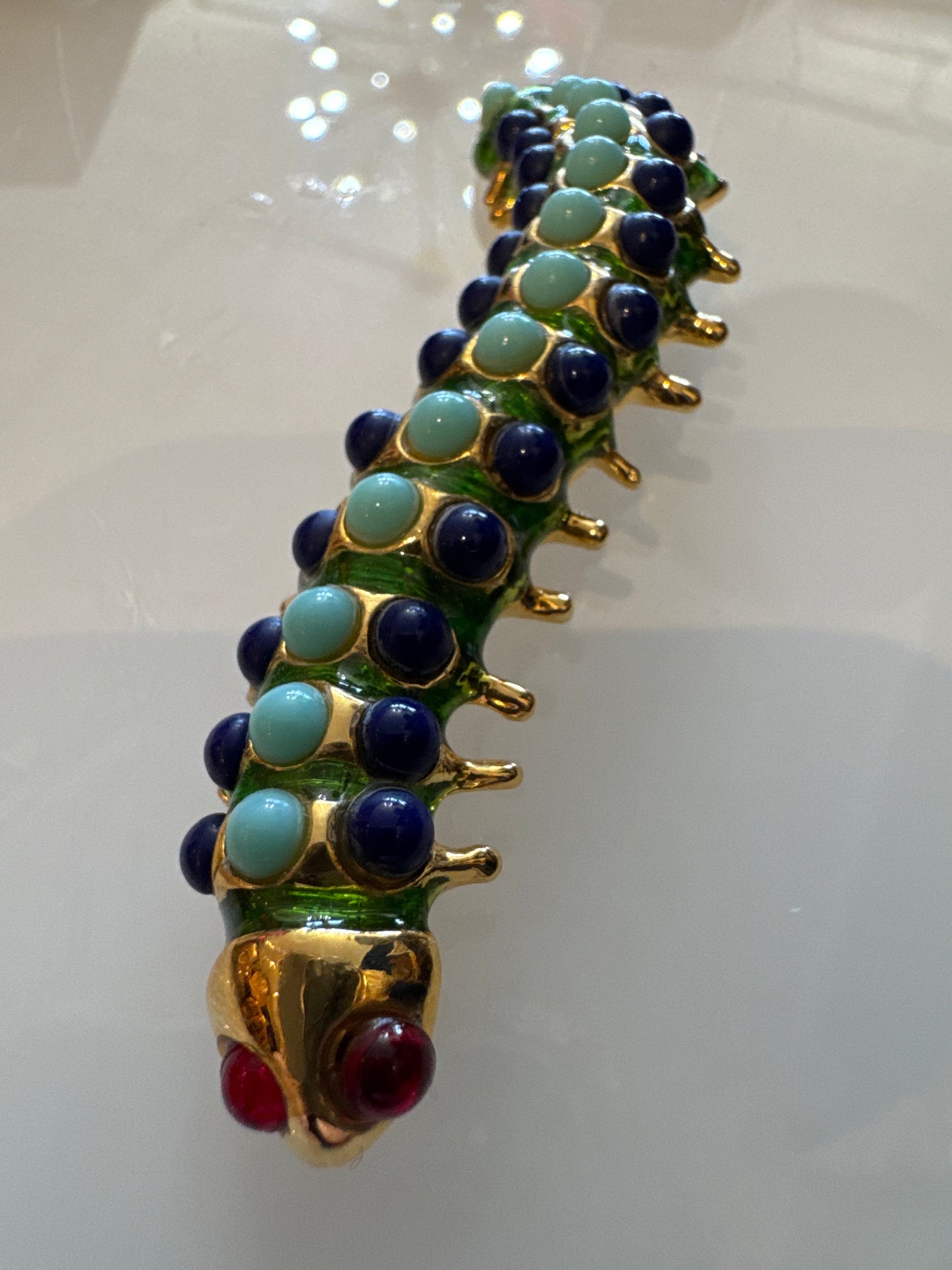 Kenneth J Lane KJL vintage catepillar brooch
