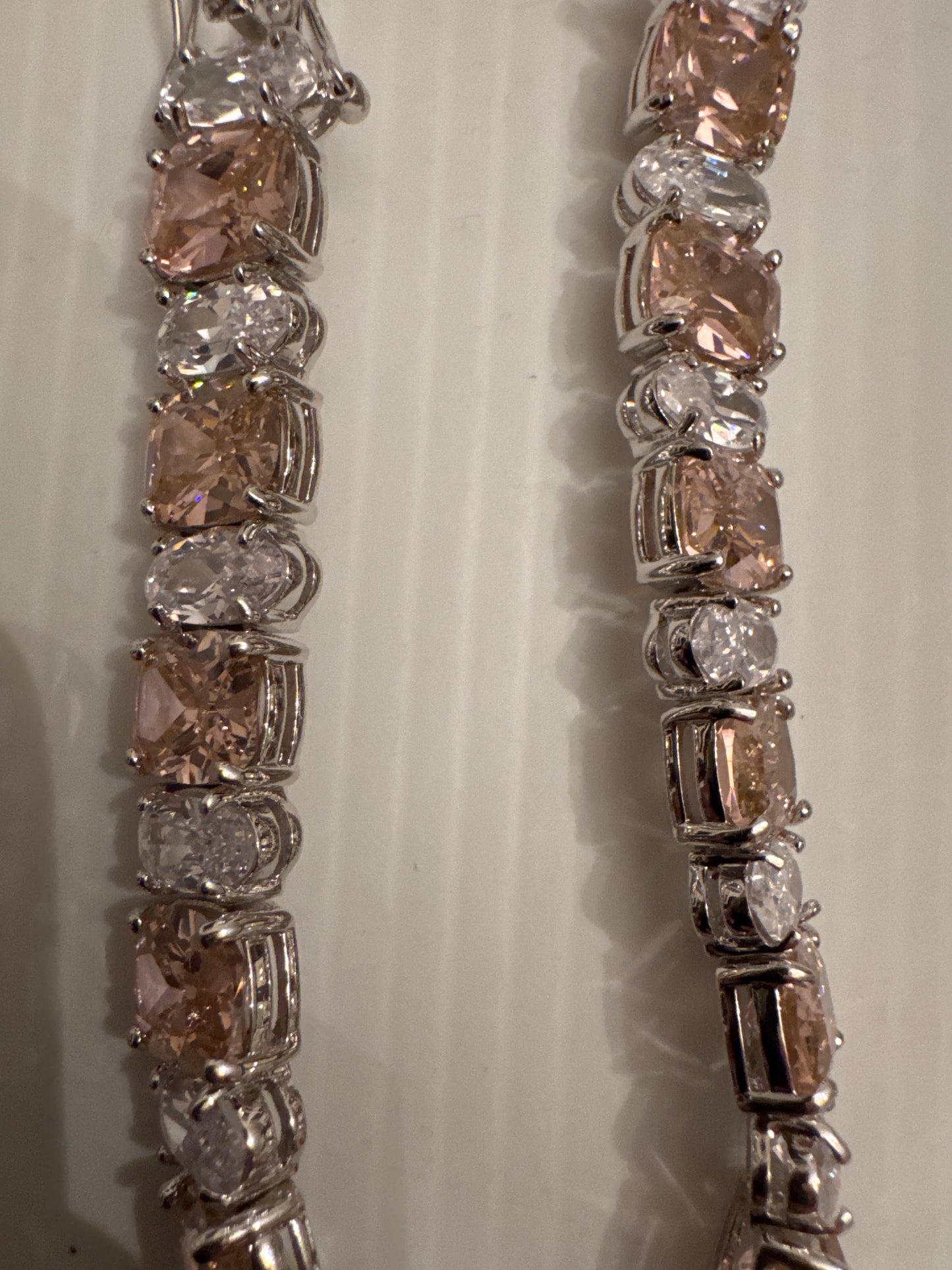 vintage 1970s Park Lane rhodium bracelet with rhinestones pink and clear