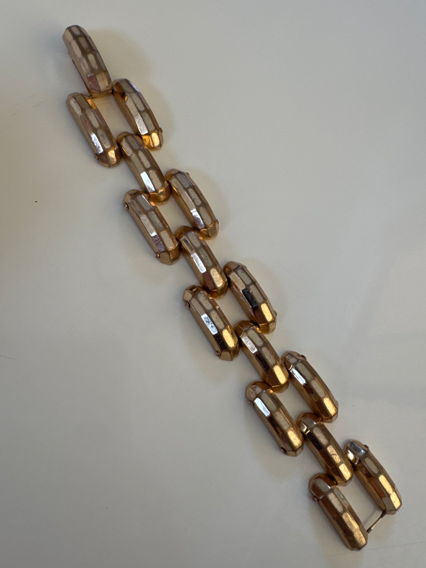 beautifully crafted 1960s gold tone jumbo link bracelet