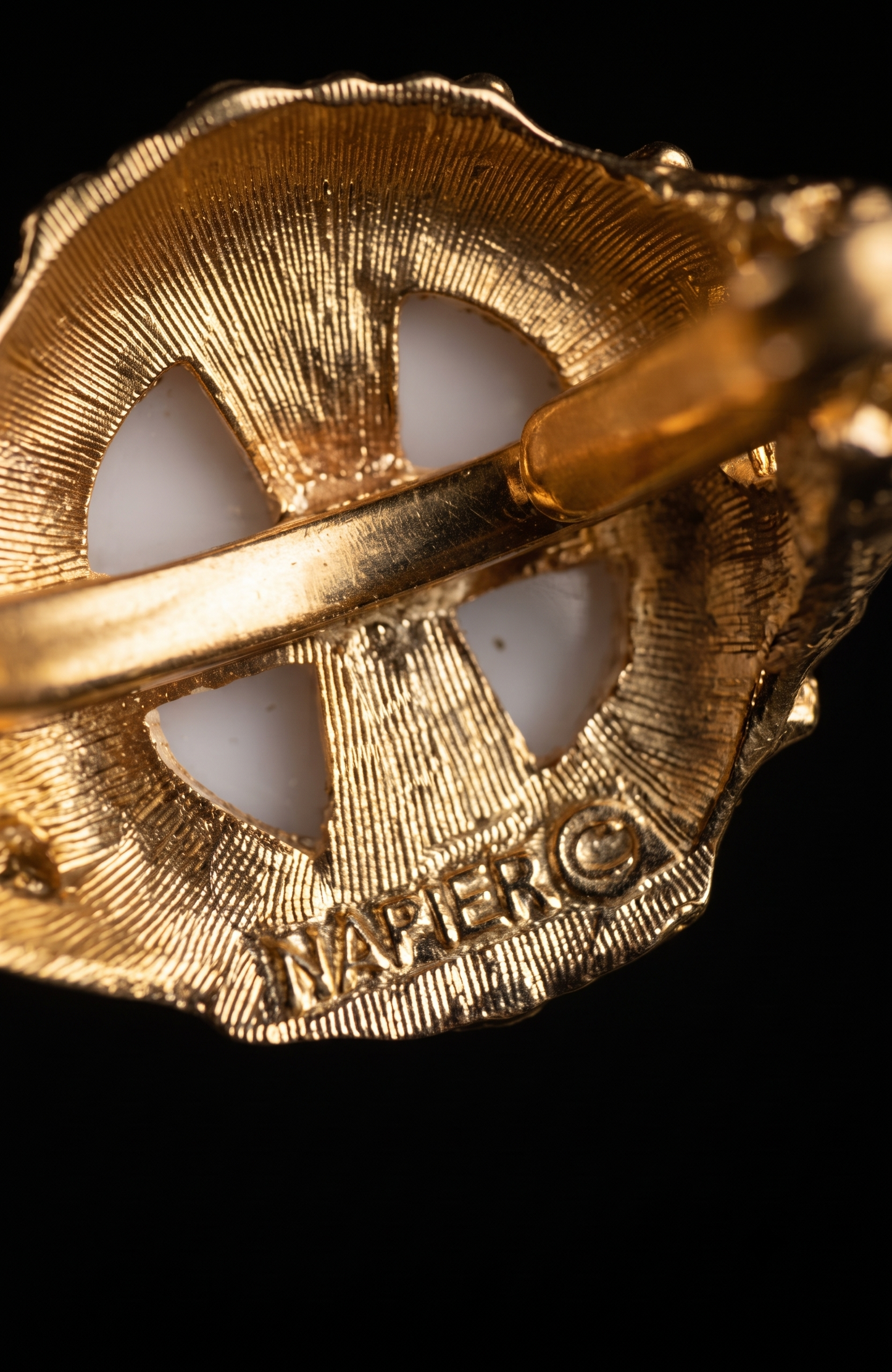 1970s signed NAPIER cocktail ring with white stone