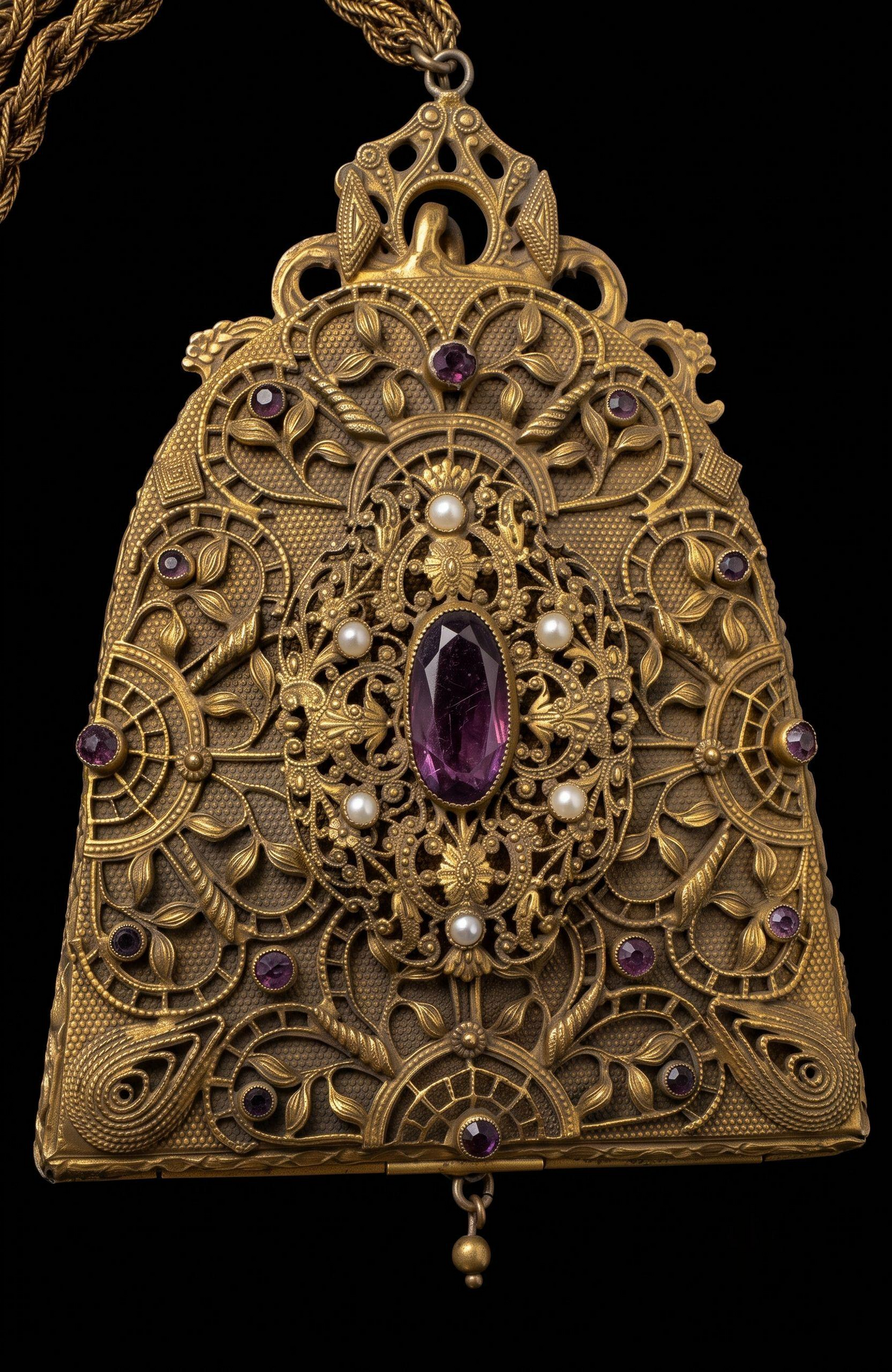 Edwardian Art Nouveau Filigree Evening Purse
Circa 1895–1910