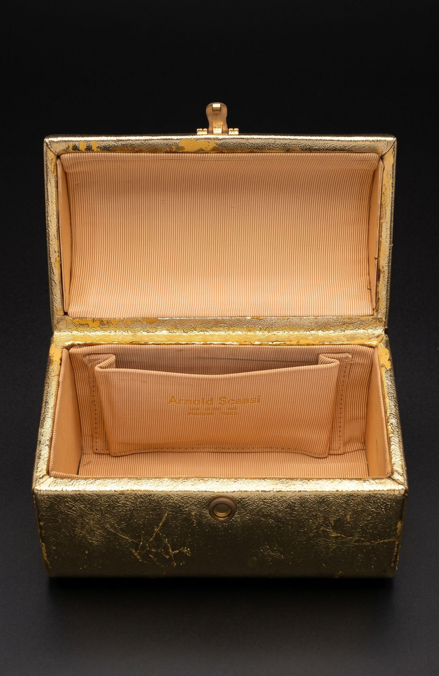 Collectors dream 1960s vintage, Arnold Scaasi gold jewel top attributed to Kenneth Lane handbag. See photos for age related wear.