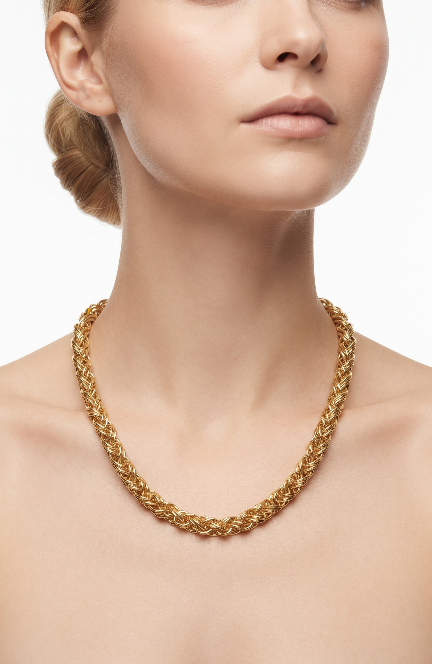 Vintage NAPIER necklace from the 1980s thick gold plate chain