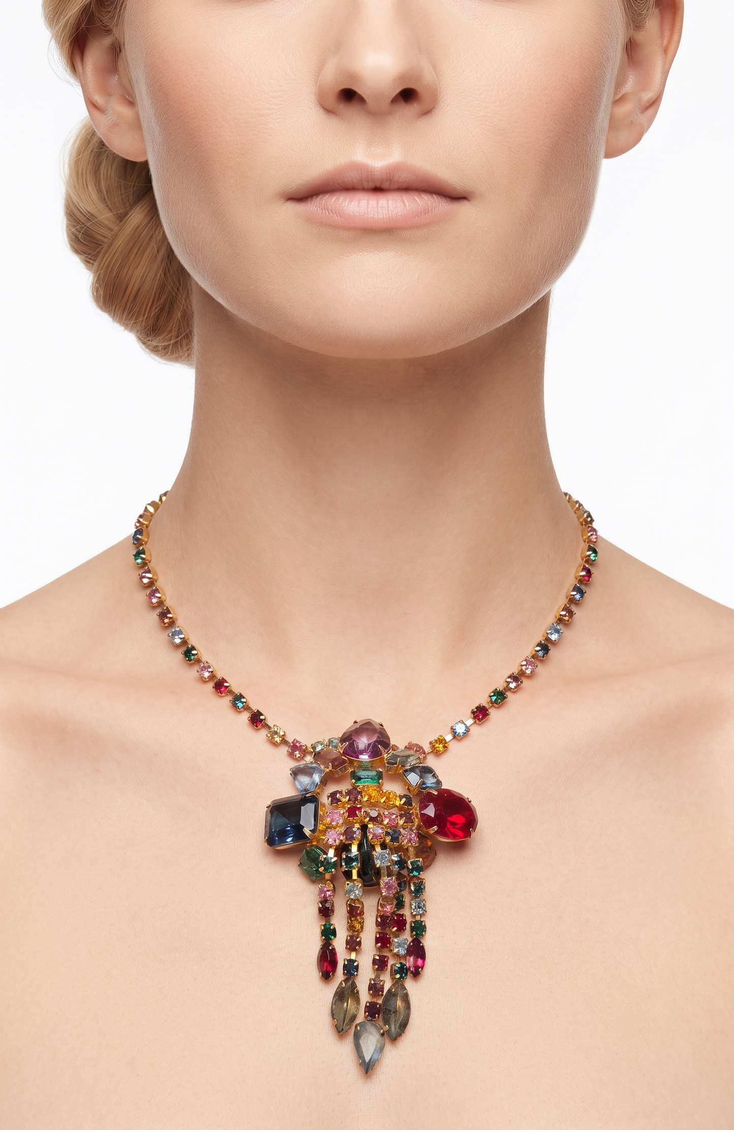 1940s TUTTI FRUTTI STYLE DELIZZA & ELSTER WATERFALL NECKLACE