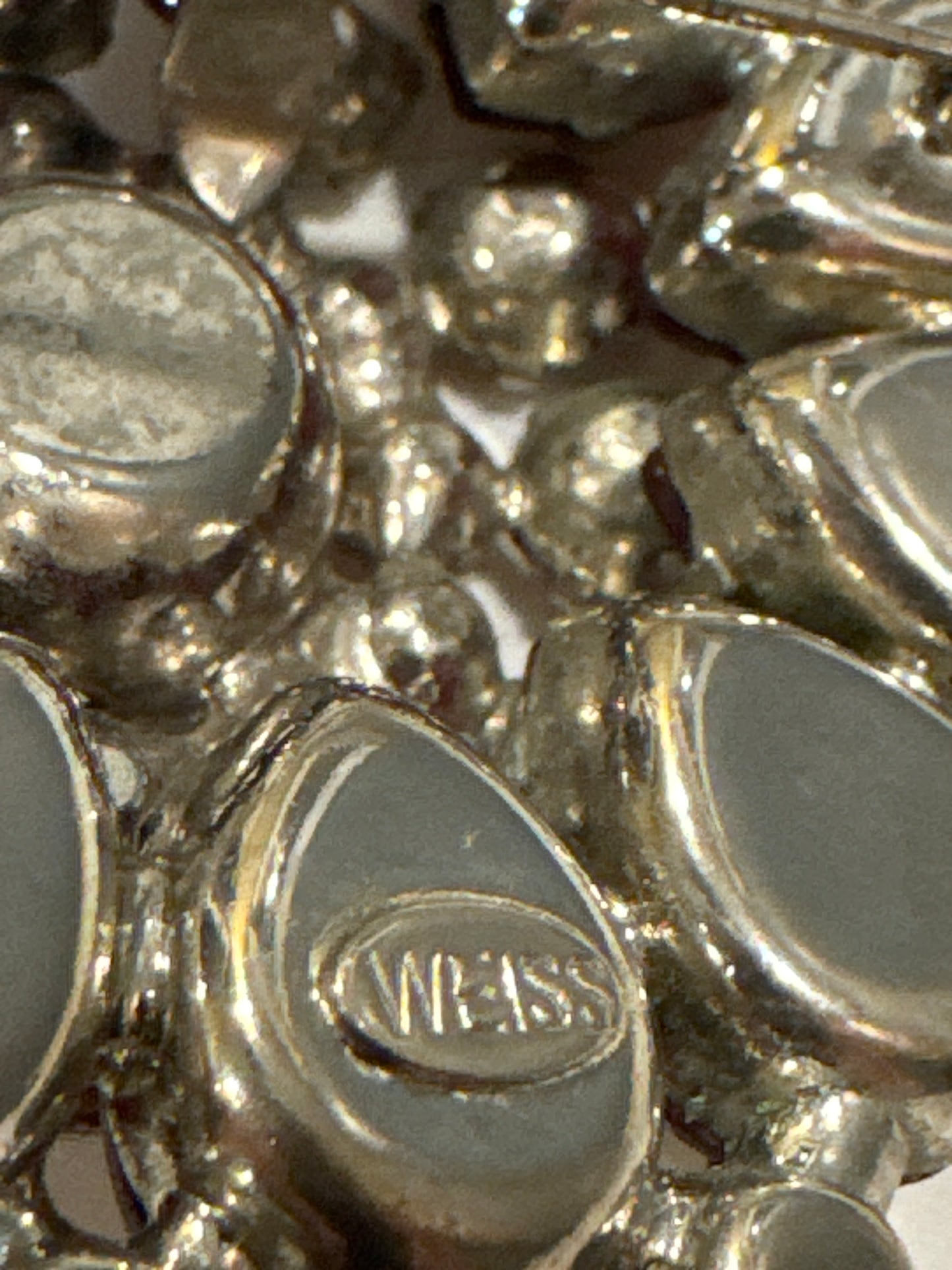 1950s stunning red rhinestone signed WEISS brooch