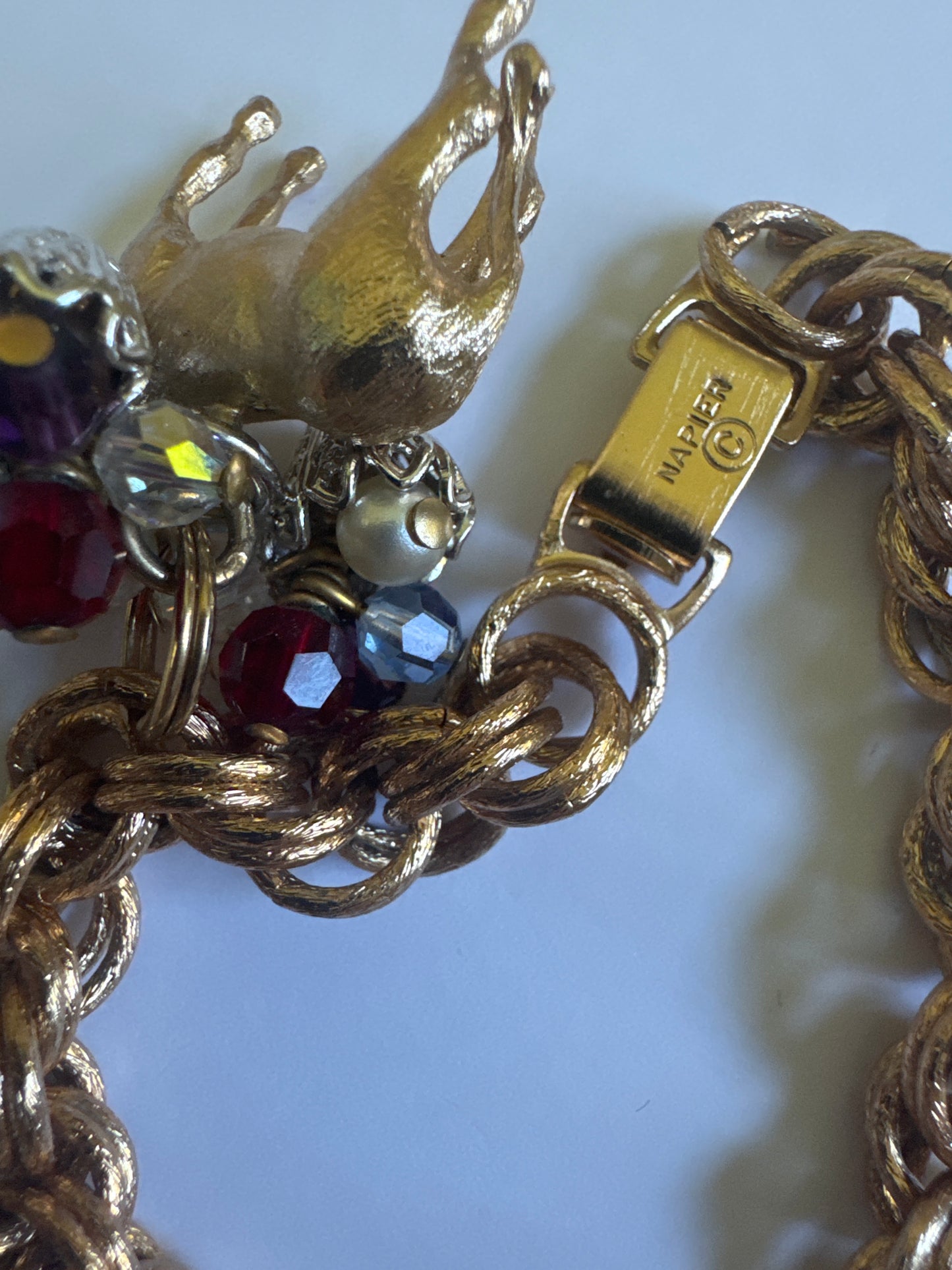 1960s rare NAPIER donkey charm bracelet