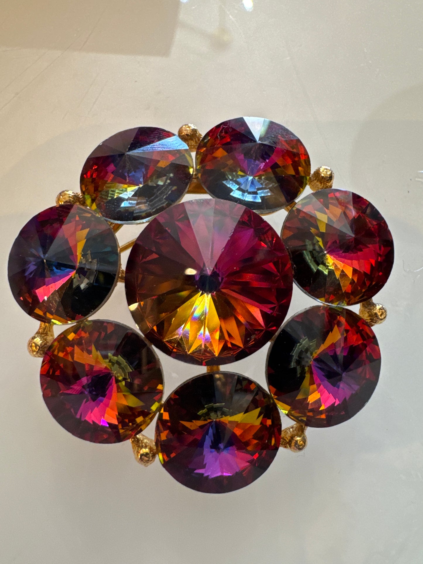 Vintage 1950s Weiss signed Watermelon brooch. This is a stunning RARE piece