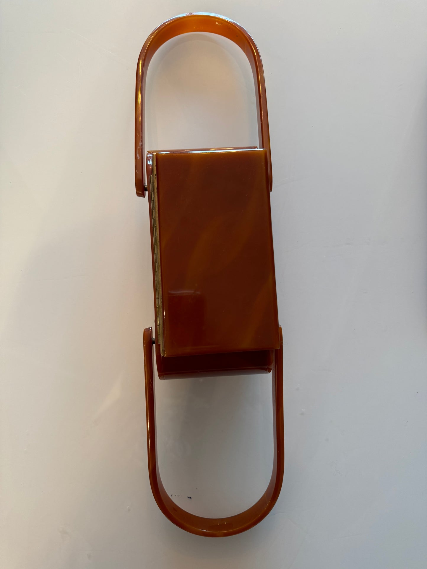 RARE Bakelite 1940s box bag with handles and a top makeup compartment