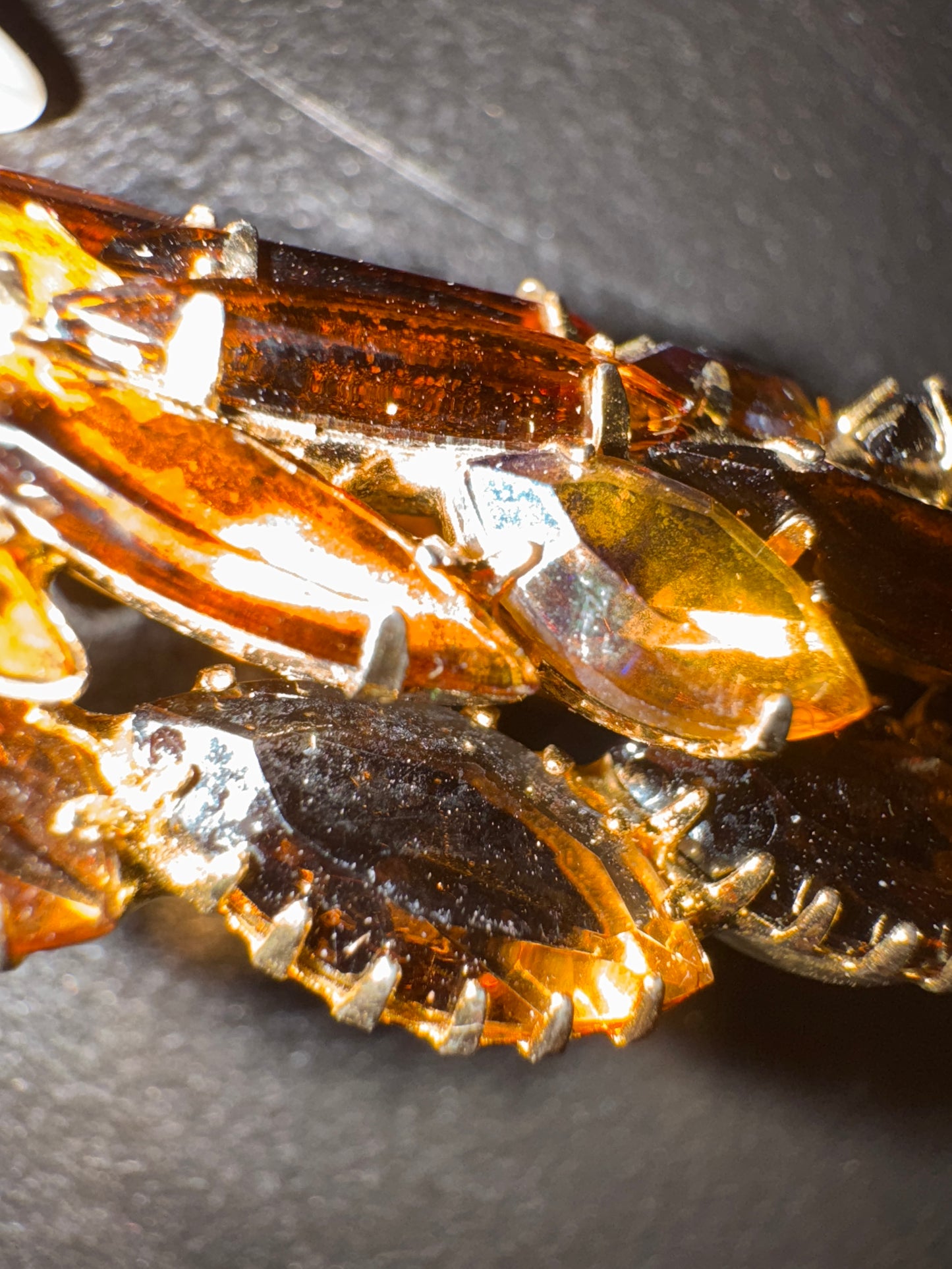 Juliana amber leaf brooch