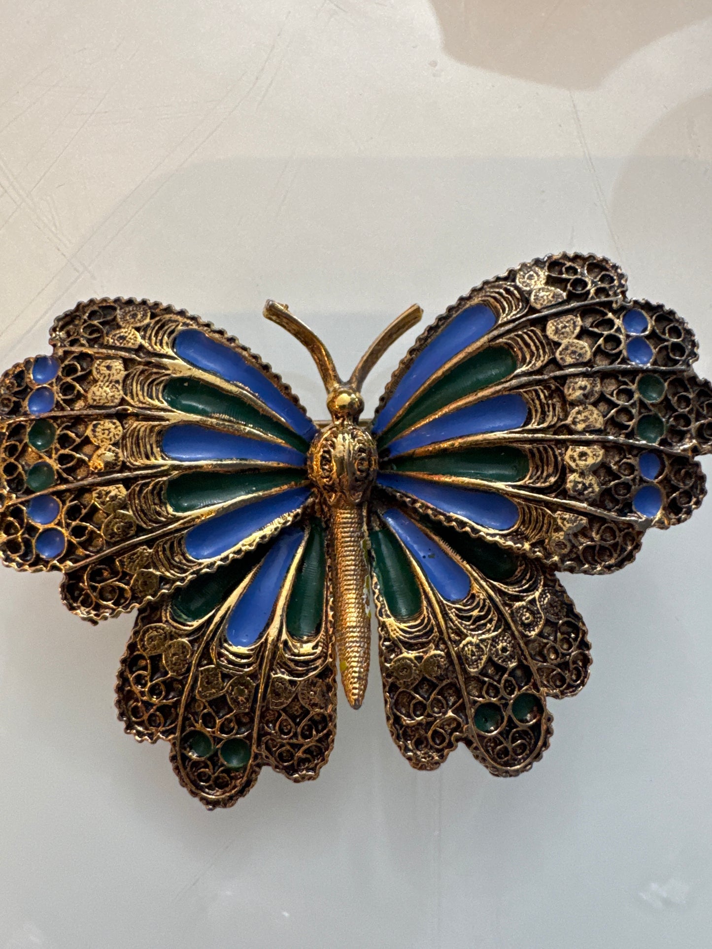 Beautiful mid-century signed, Arthur Pepper, butterfly brooch in yellow