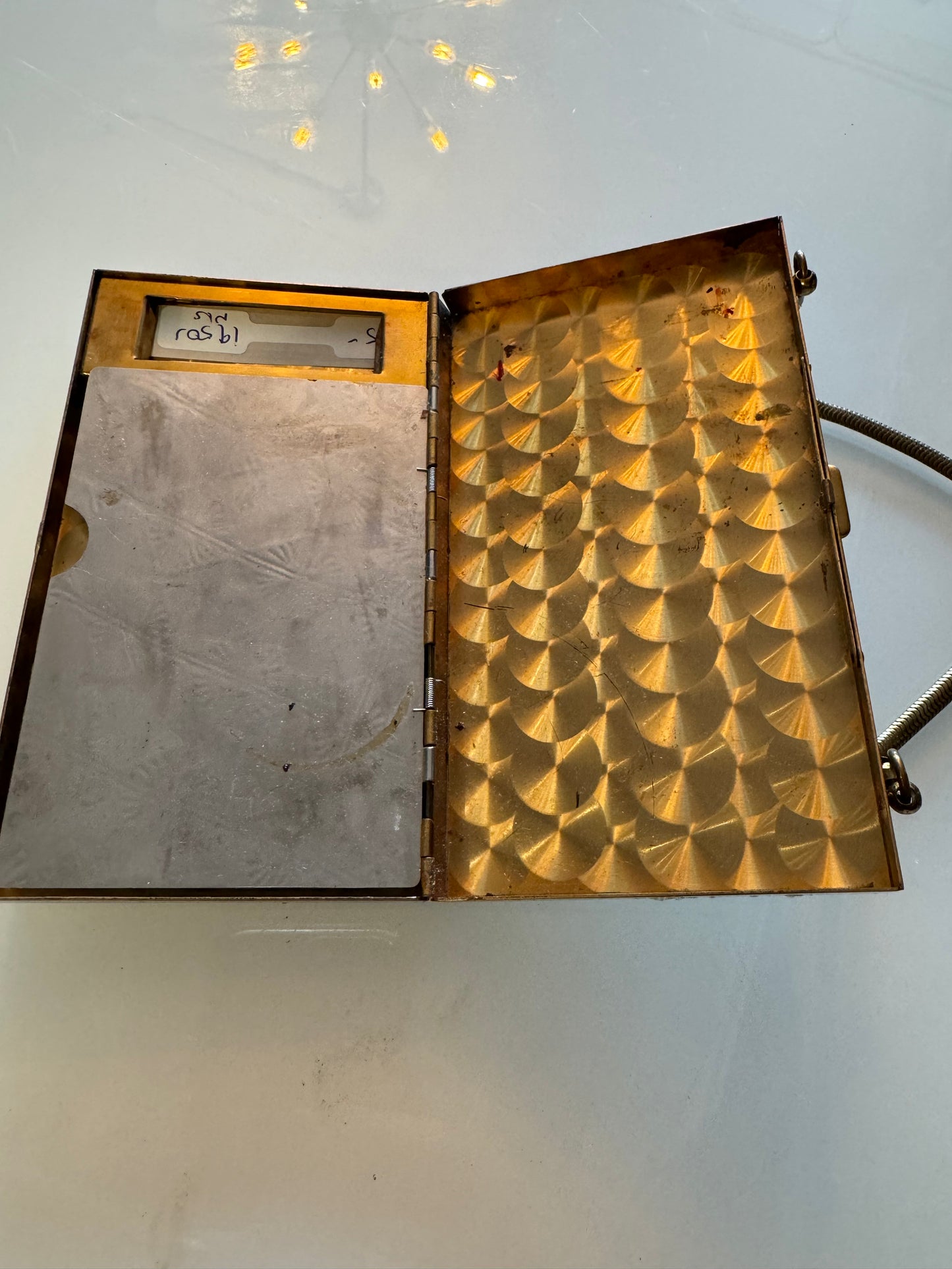 white confetti 1950s minaudiere