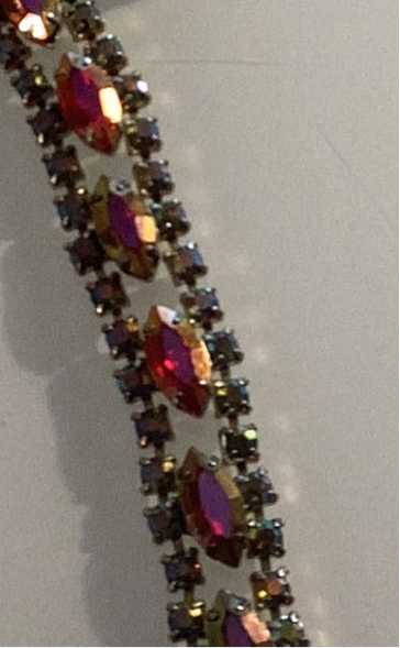 1950s Rhinestone bracelet pink bracelet. Oscar worthy!