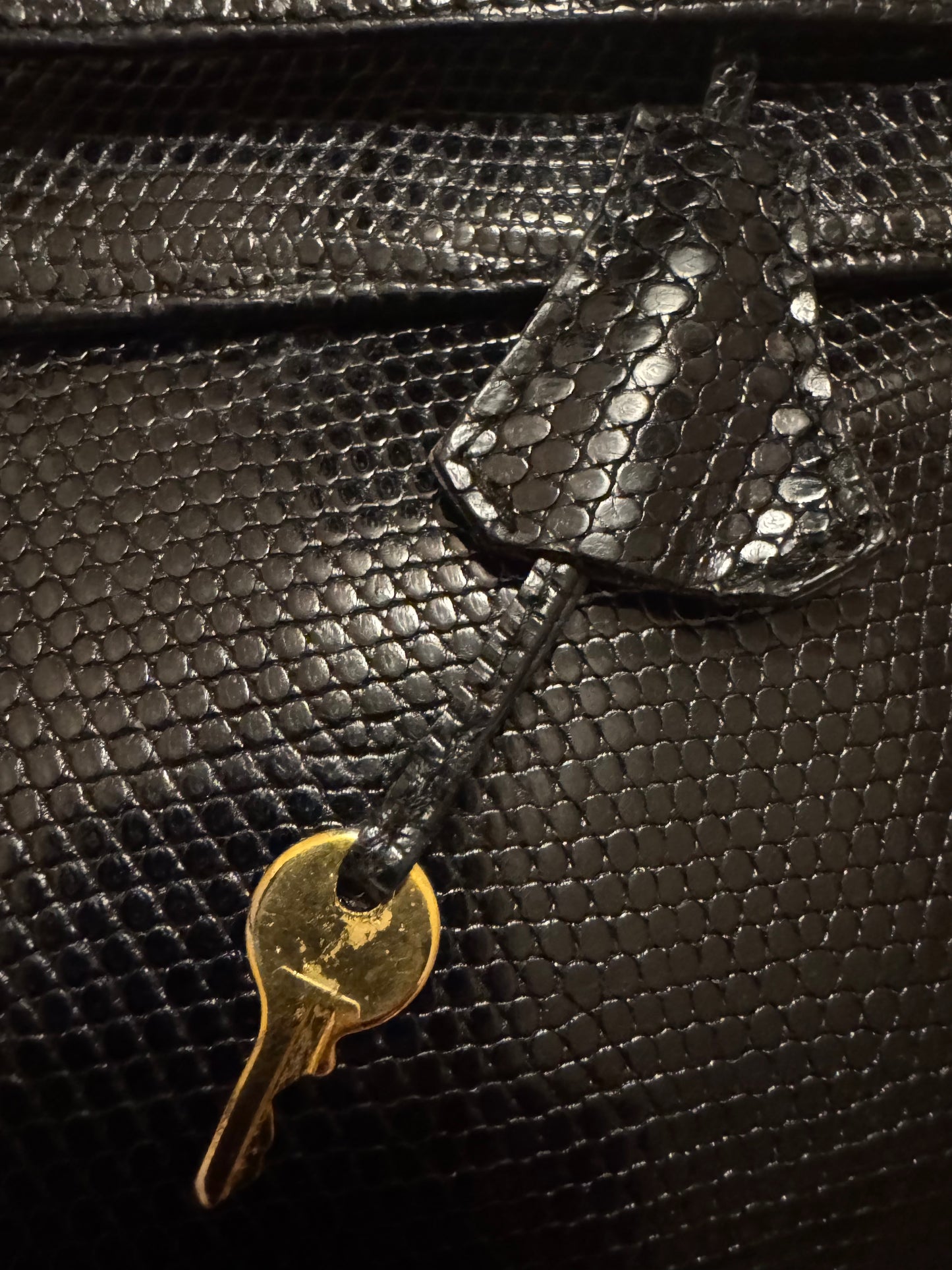Vintage SISO top handle genuine lizard Kelly style bag