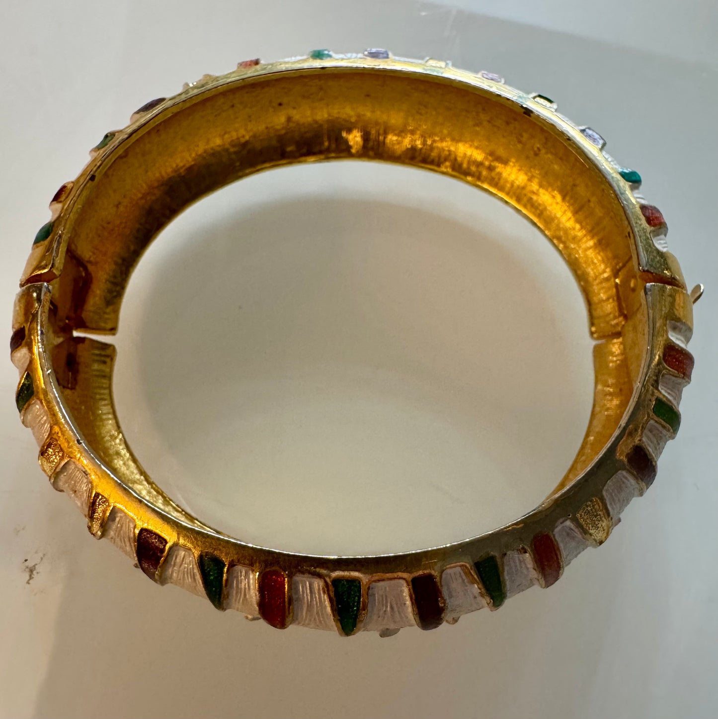 1980s gold tone and enamel clamp or bracelet by Park Lane