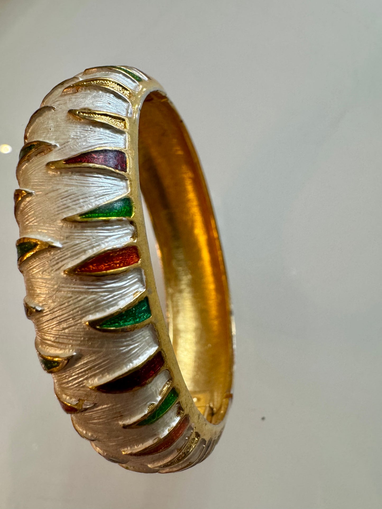 1980s gold tone and enamel clamp or bracelet by Park Lane