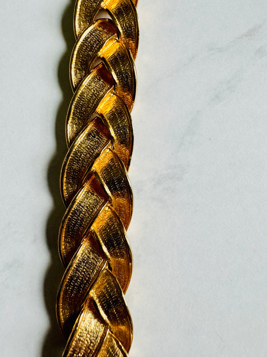 1980s gold tone braid bracelet