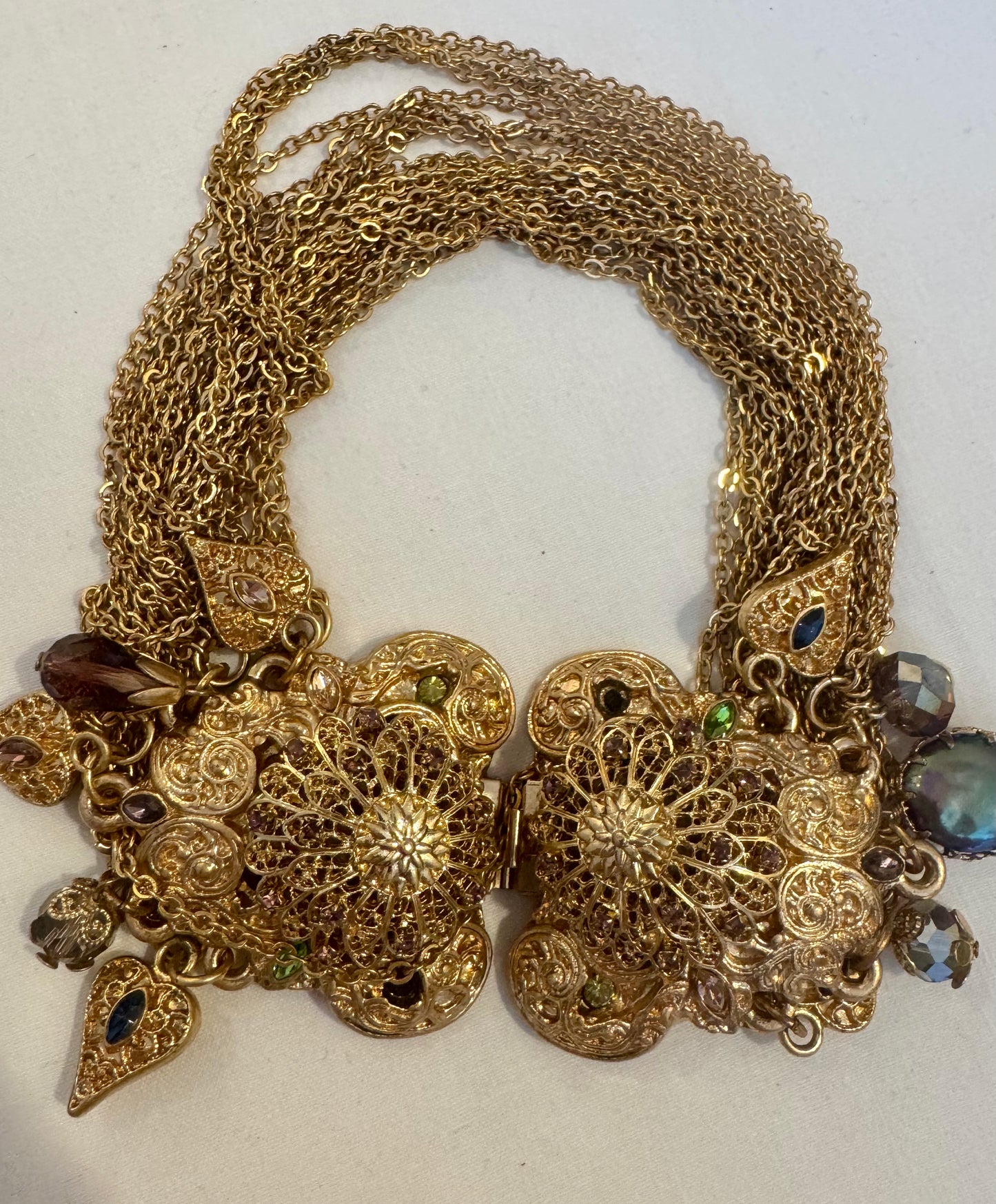 Wow!!!out of this world, stunning, show, stopping, vintage choker with decorative closure that can be worn in front or back. Sourced in Paris.