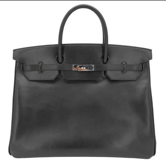 Hermès Birkin 2014 – Black Box Calf Leather 40 with Palladium Hardware (Never Worn, Full Set)