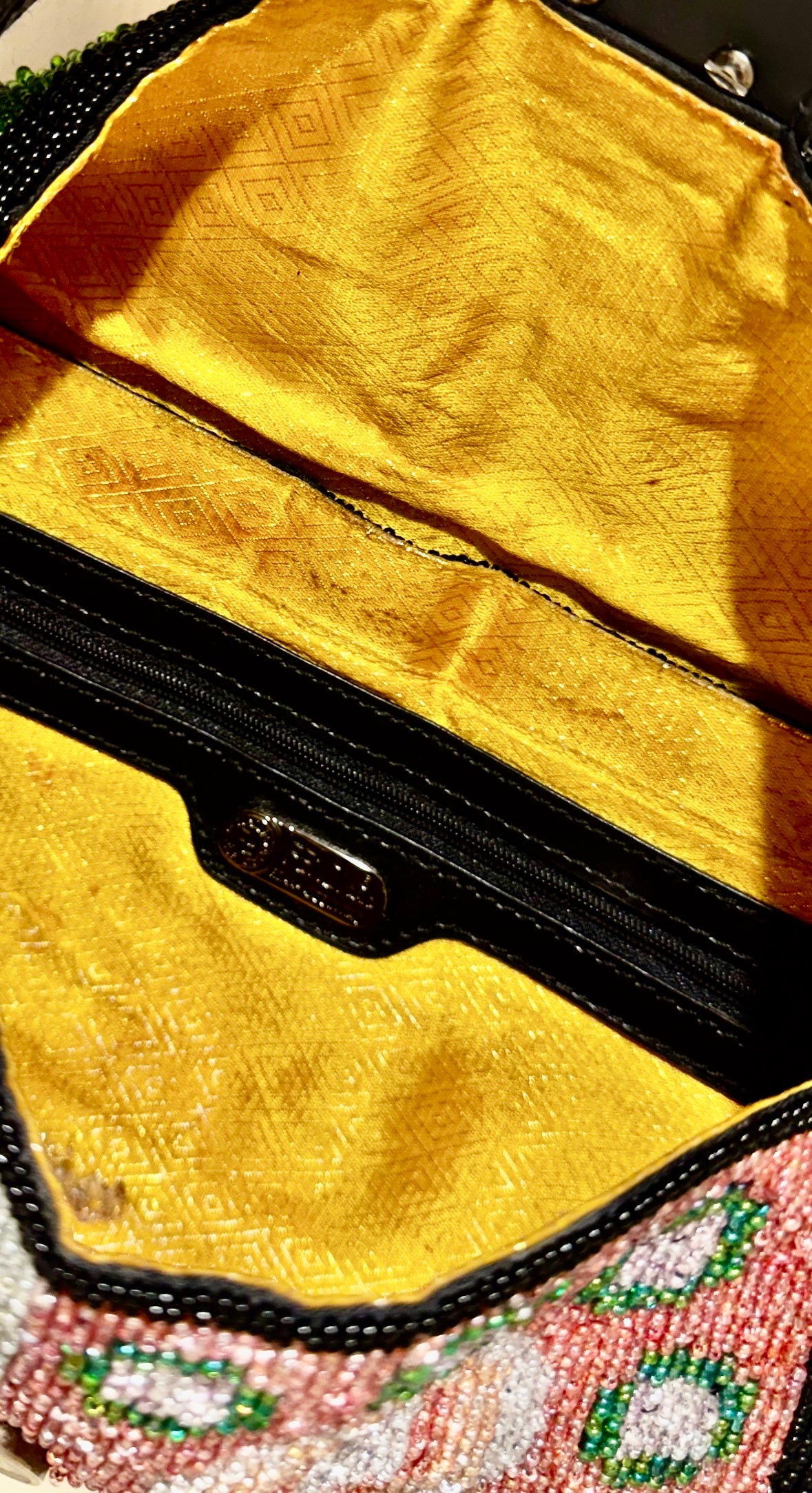 Iconic 1990s Fendi Baguette featuring gorgeous bead work and beautiful teal python strap.