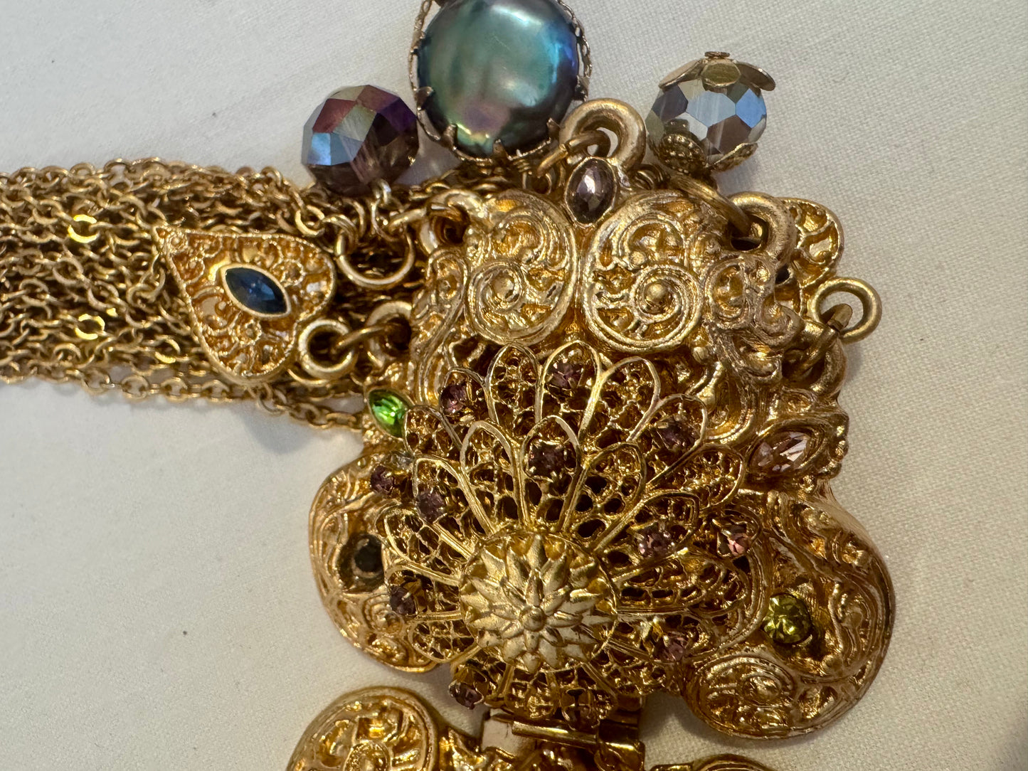 Wow!!!out of this world, stunning, show, stopping, vintage choker with decorative closure that can be worn in front or back. Sourced in Paris.