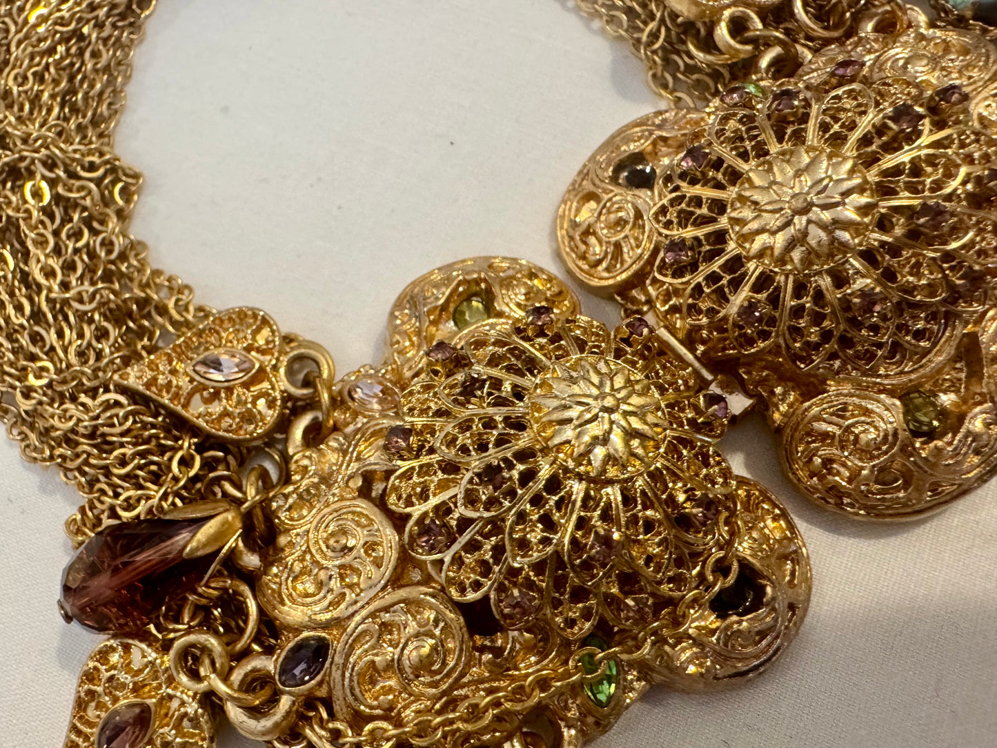 Wow!!!out of this world, stunning, show, stopping, vintage choker with decorative closure that can be worn in front or back. Sourced in Paris.