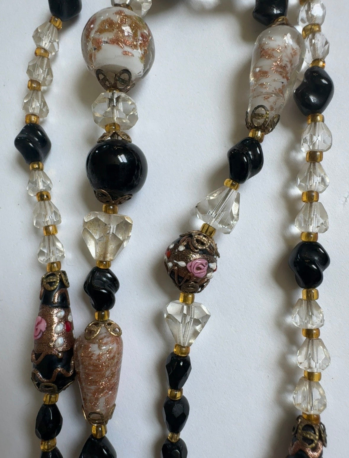 1980s Murano glass beaded necklace and bracelet set