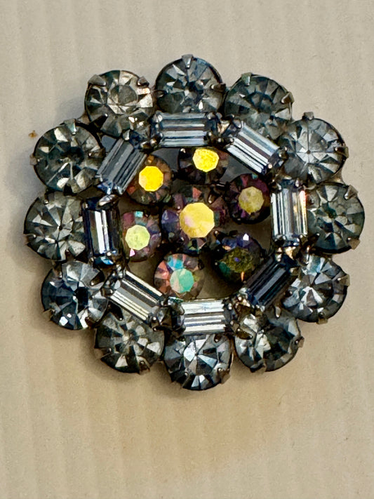 Vintage signed Weiss, aquamarine colored brooch