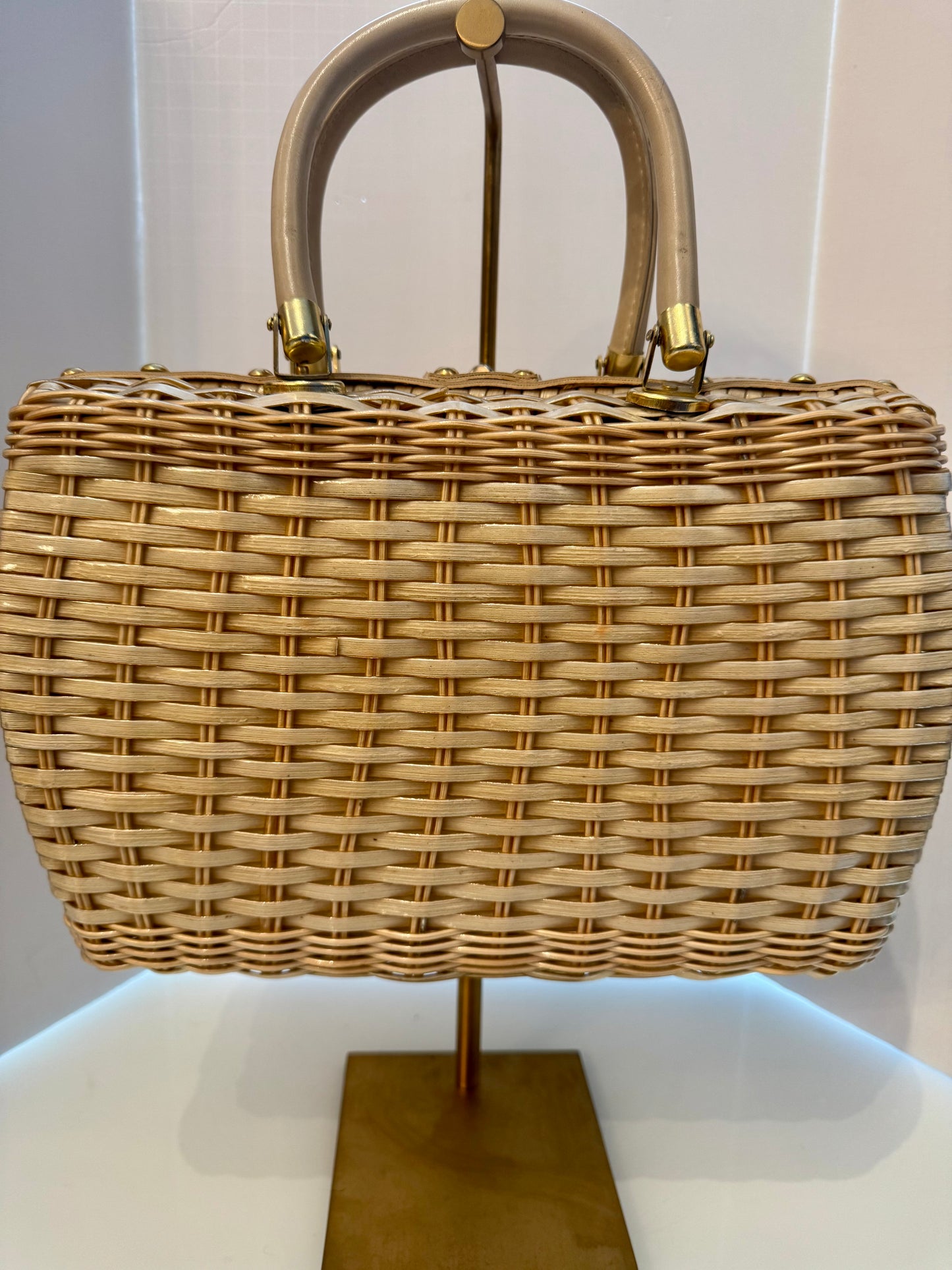 RARE! Vintage handmade wicker 1950s Day at the Races ~ bag for Belmont in great condition