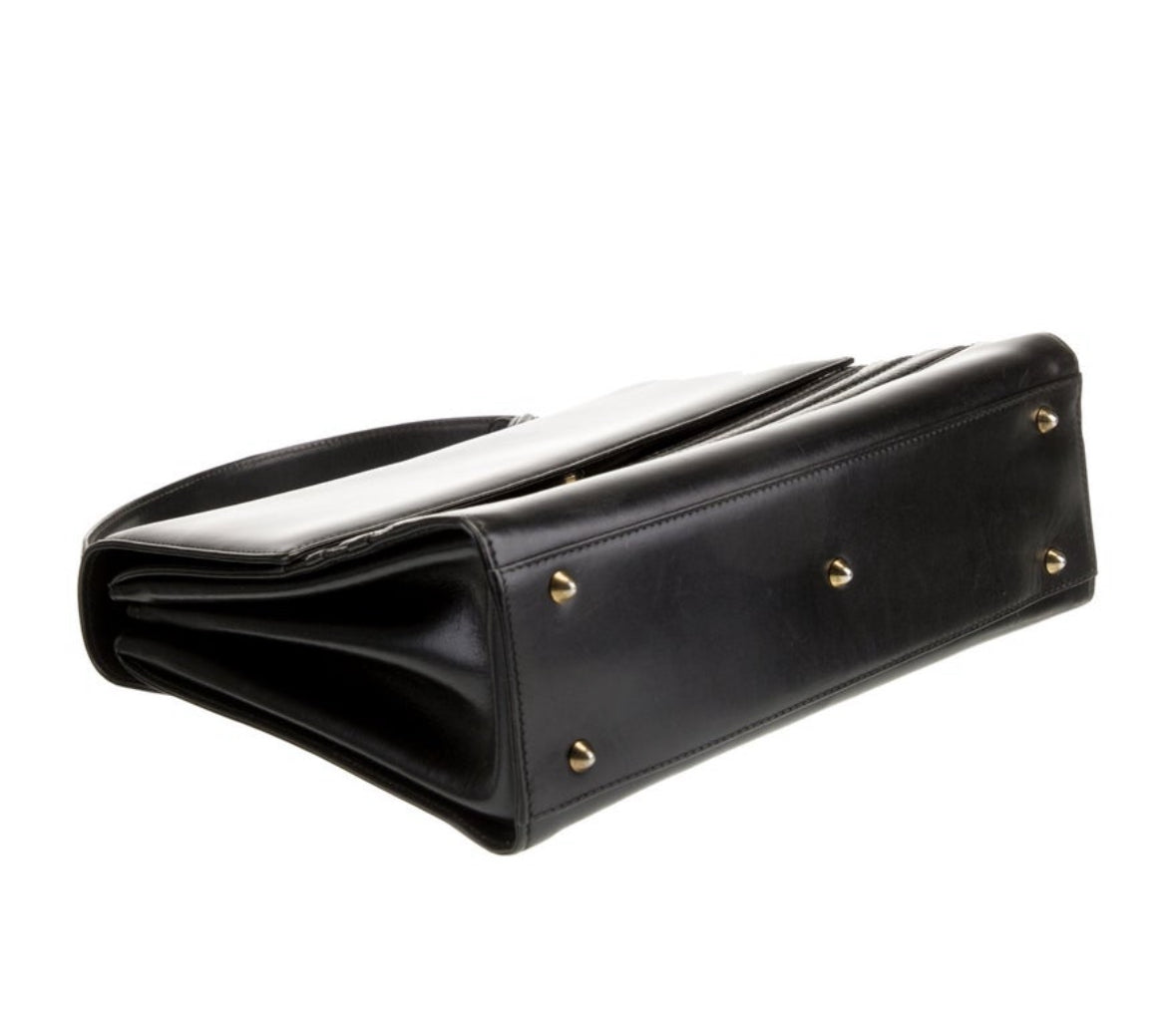 Vintage 1990s espresso brown leather GUCCI top handle with lizard trim