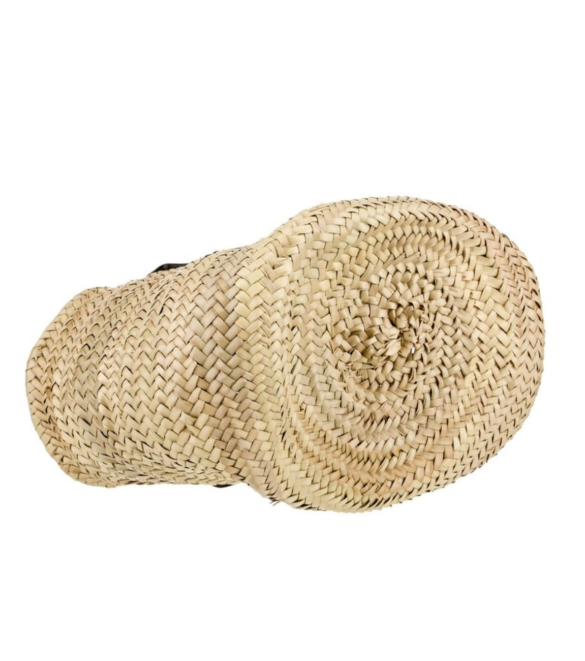 Beautiful Christian Louboutin raffia summer bag with leather straps and logo trim. Brown and red shoulder straps.