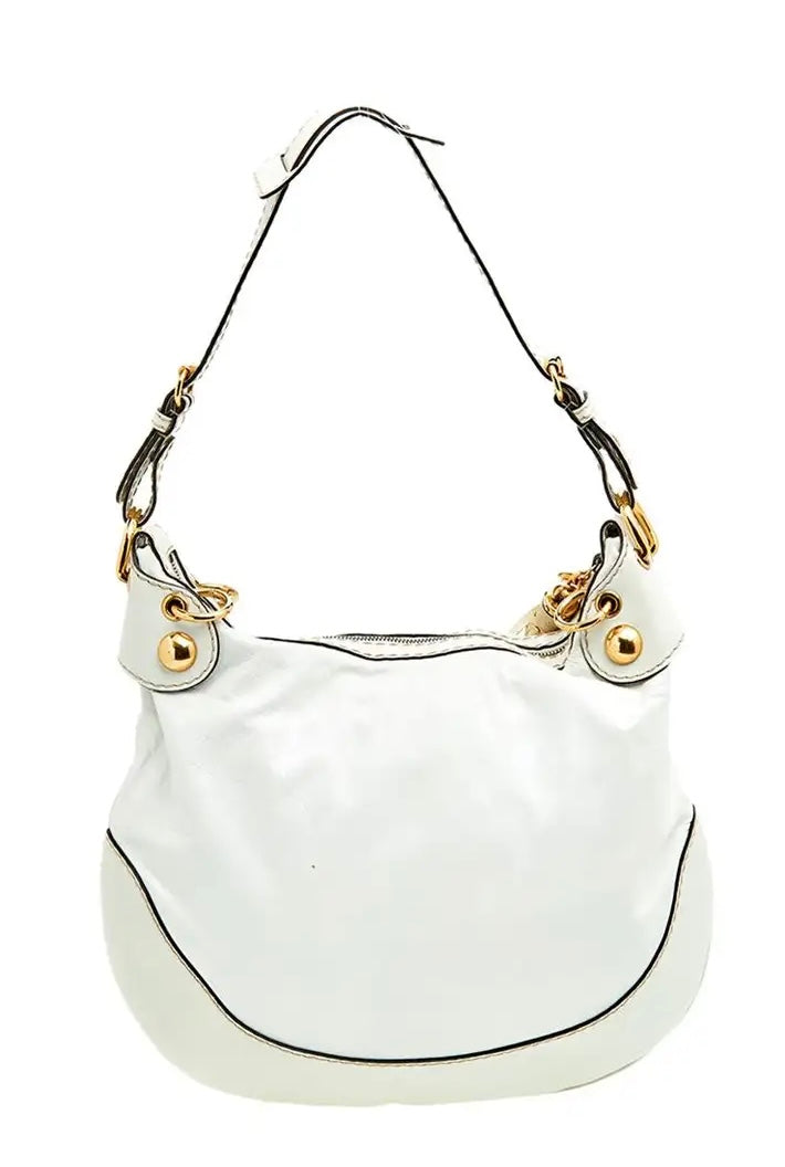 Gucci white leather Babouska hobo bag