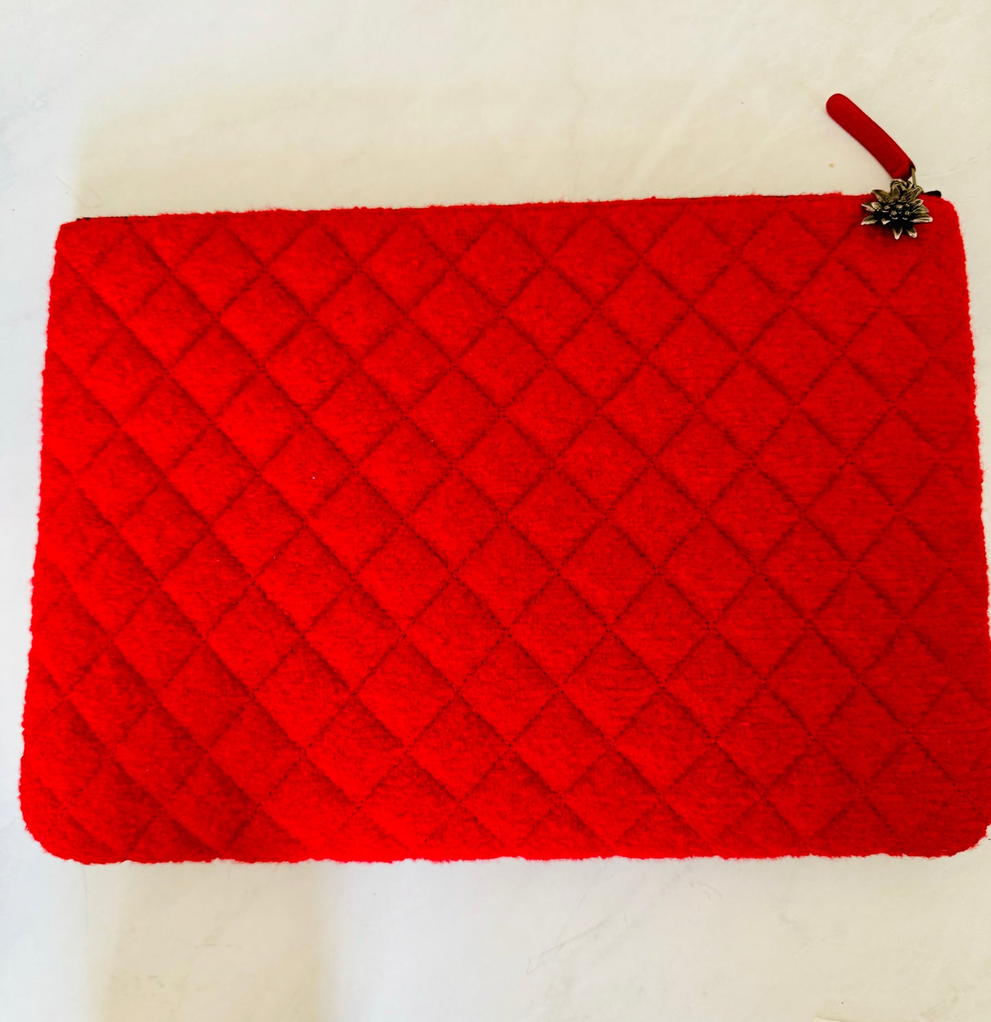 Gorgeous oversized Chanel tweed fabric clutch