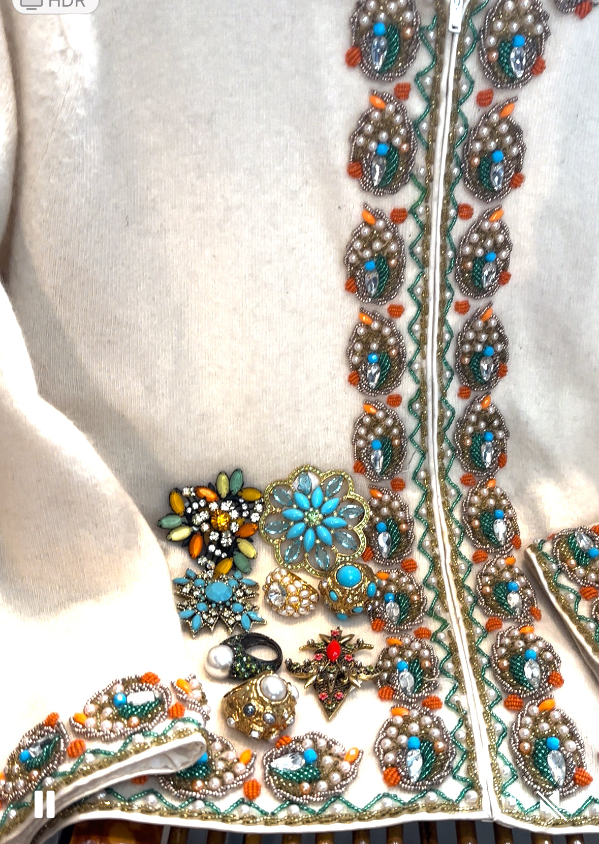Gorgeous 1950s bejeweled cardigan sweater