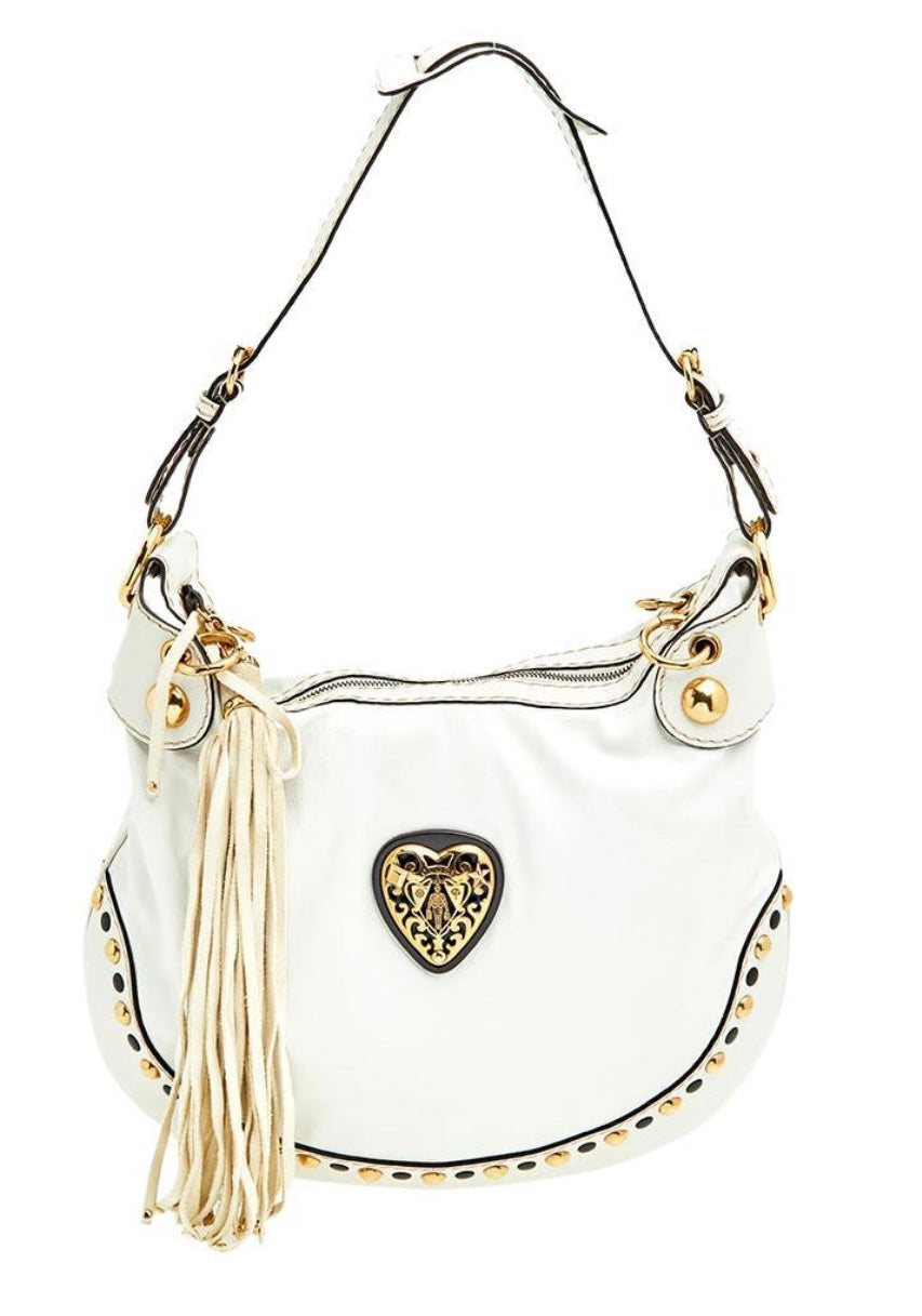 Gucci white leather Babouska hobo bag
