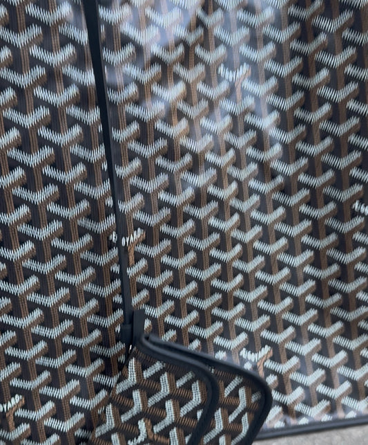 Goyard Goyardine Reversible Anjou GM Tote in black Goyardine canvas with interior pouch. Guaranteed authentic.