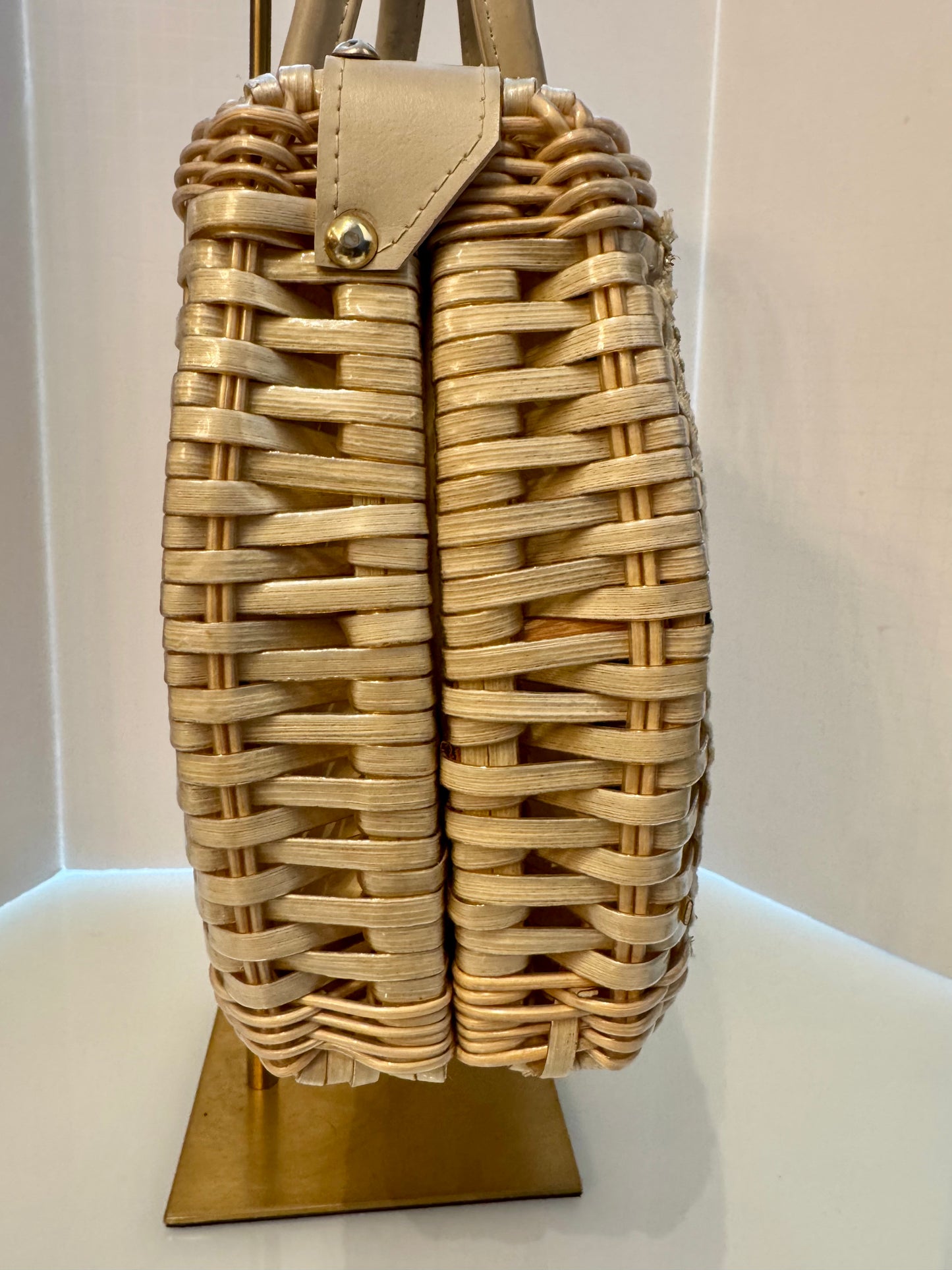 RARE! Vintage handmade wicker 1950s Day at the Races ~ bag for Belmont in great condition