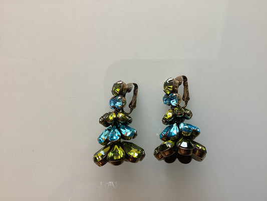 Rhinestone multi layer earrings